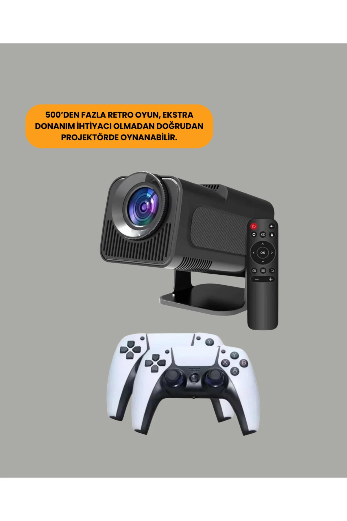 Taşınabilir Full HD Projektör - 1 GB RAM, 8 GB Hafıza - Lisinya