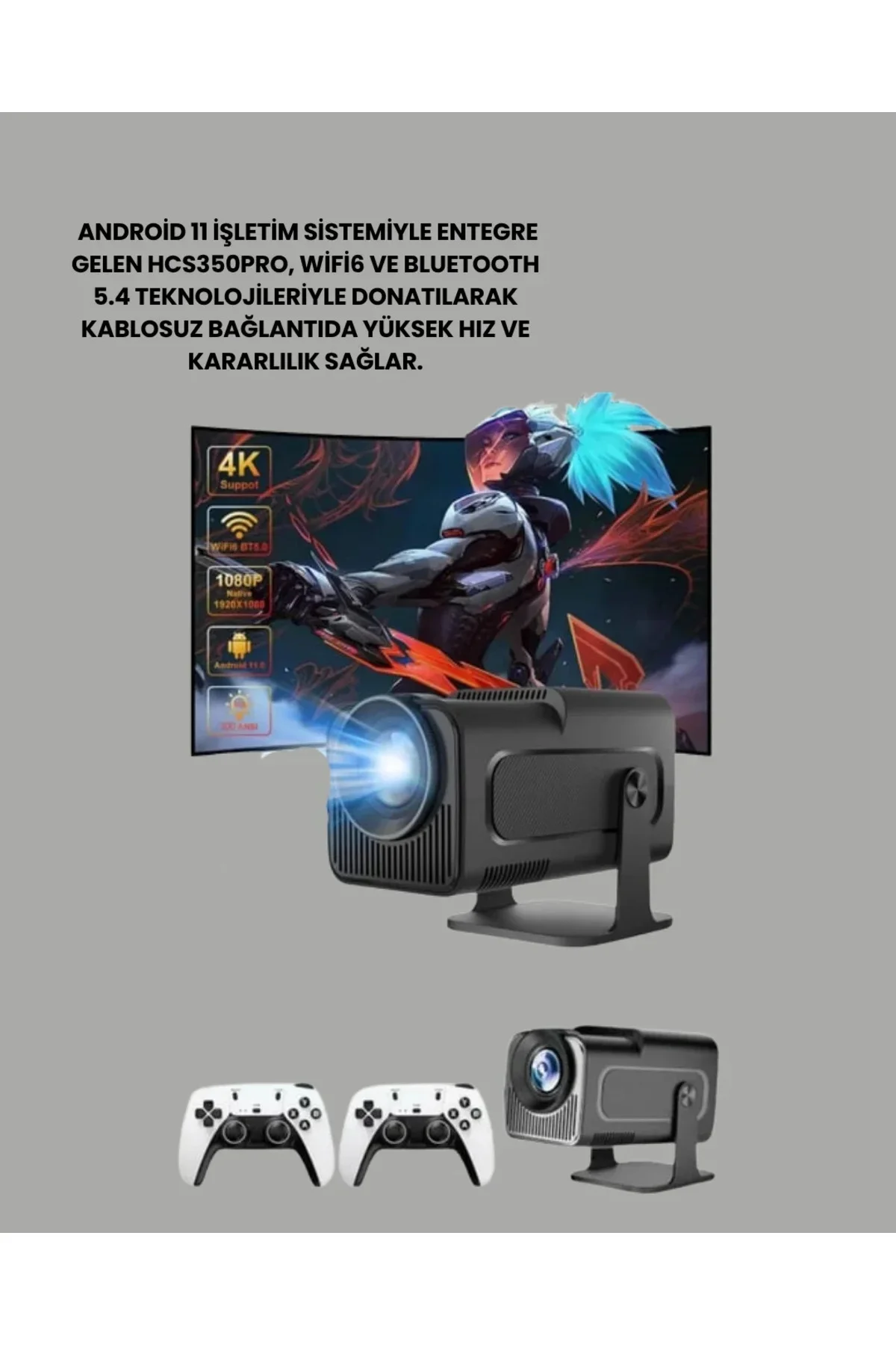Taşınabilir Full HD Projektör - 1 GB RAM, 8 GB Hafıza Yeni Nesil Taşınabilir Full HD Projektör - 1 GB RAM, 8 GB Hafıza Yeni Nesil