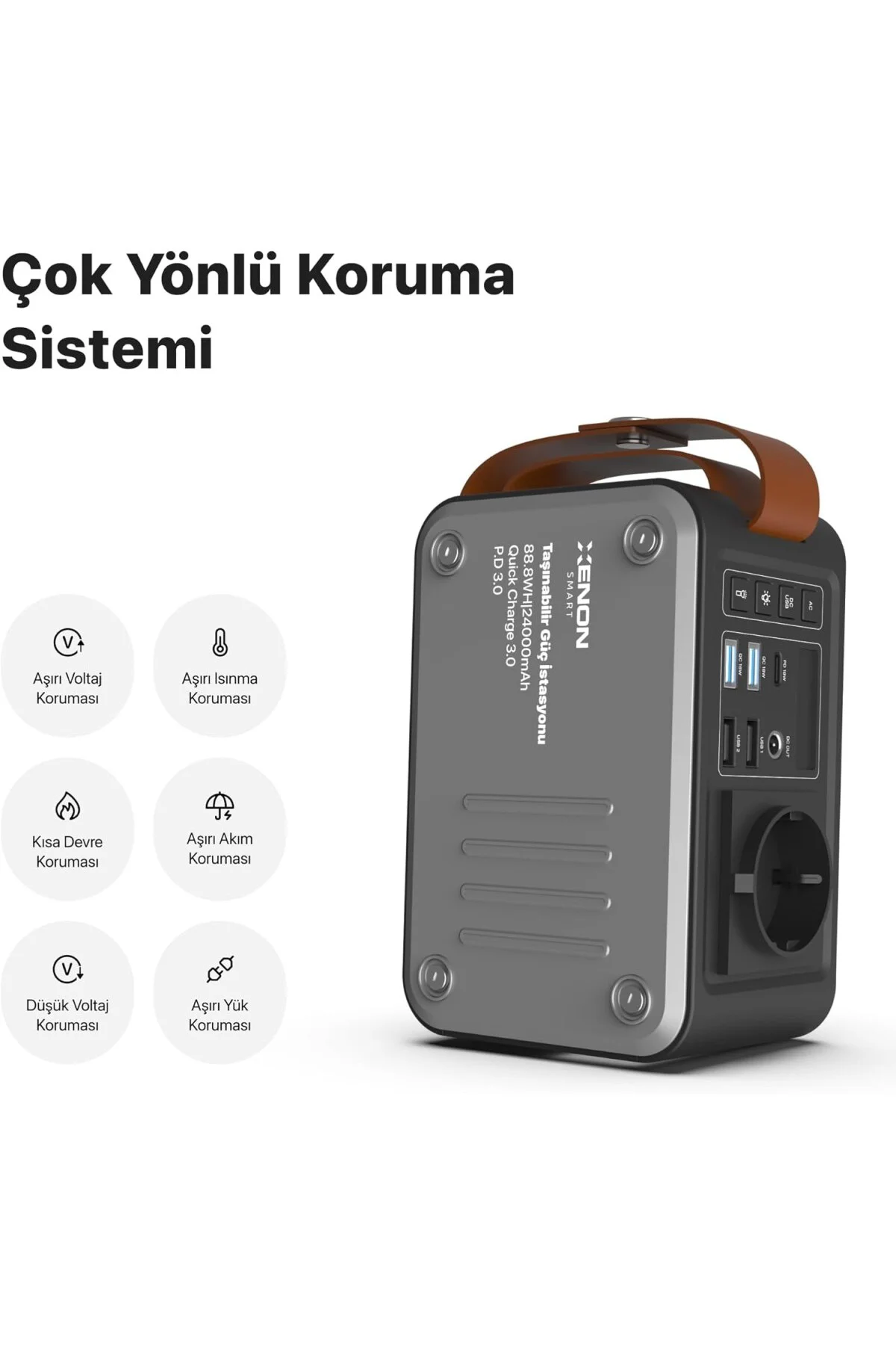 Taşınabilir Güç İstasyonu Kablosuz Hızlı Şarj Cihazı Güneş Paneli