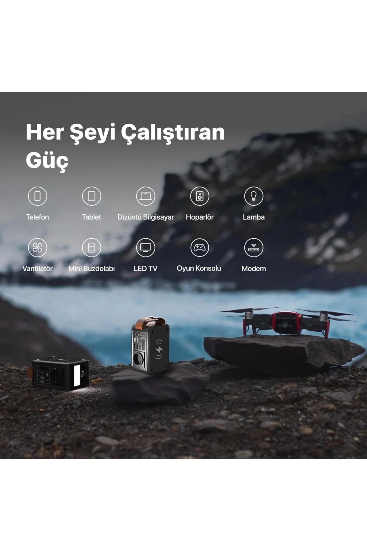 Taşınabilir Güç İstasyonu Kablosuz Hızlı Şarj Cihazı Güneş Paneli