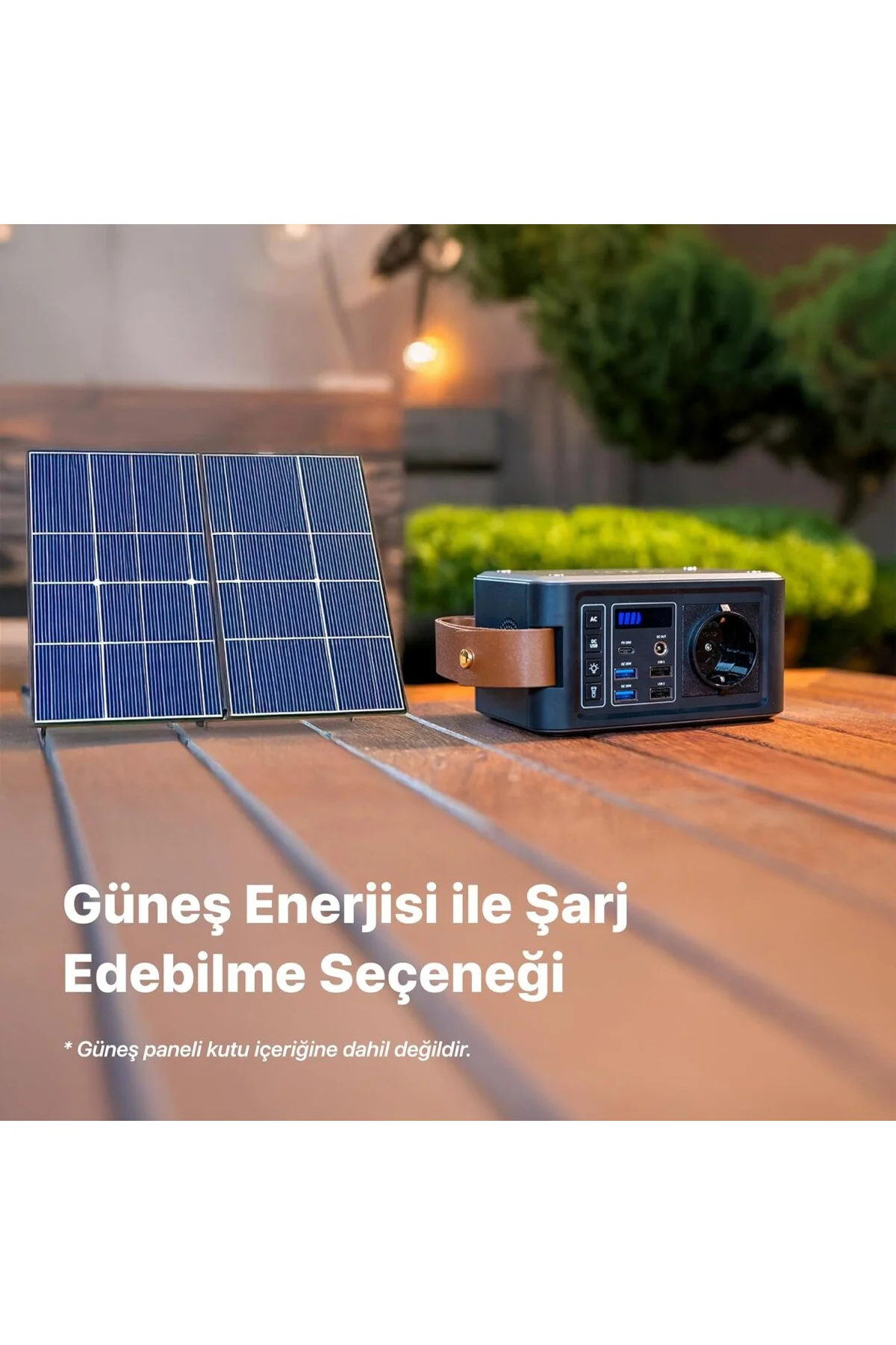 Taşınabilir Güç İstasyonu Kablosuz Hızlı Şarj Cihazı Güneş Paneli