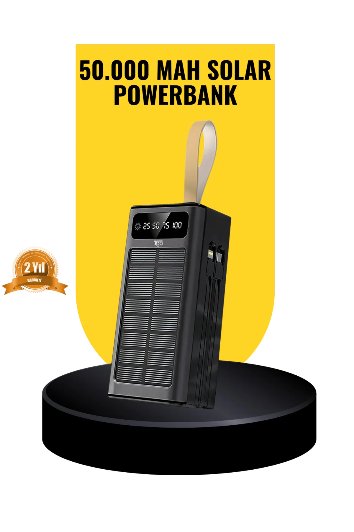 Taşınabilir Güneş Panelli Powerbank Çoklu Cihaz Şarj Destekli