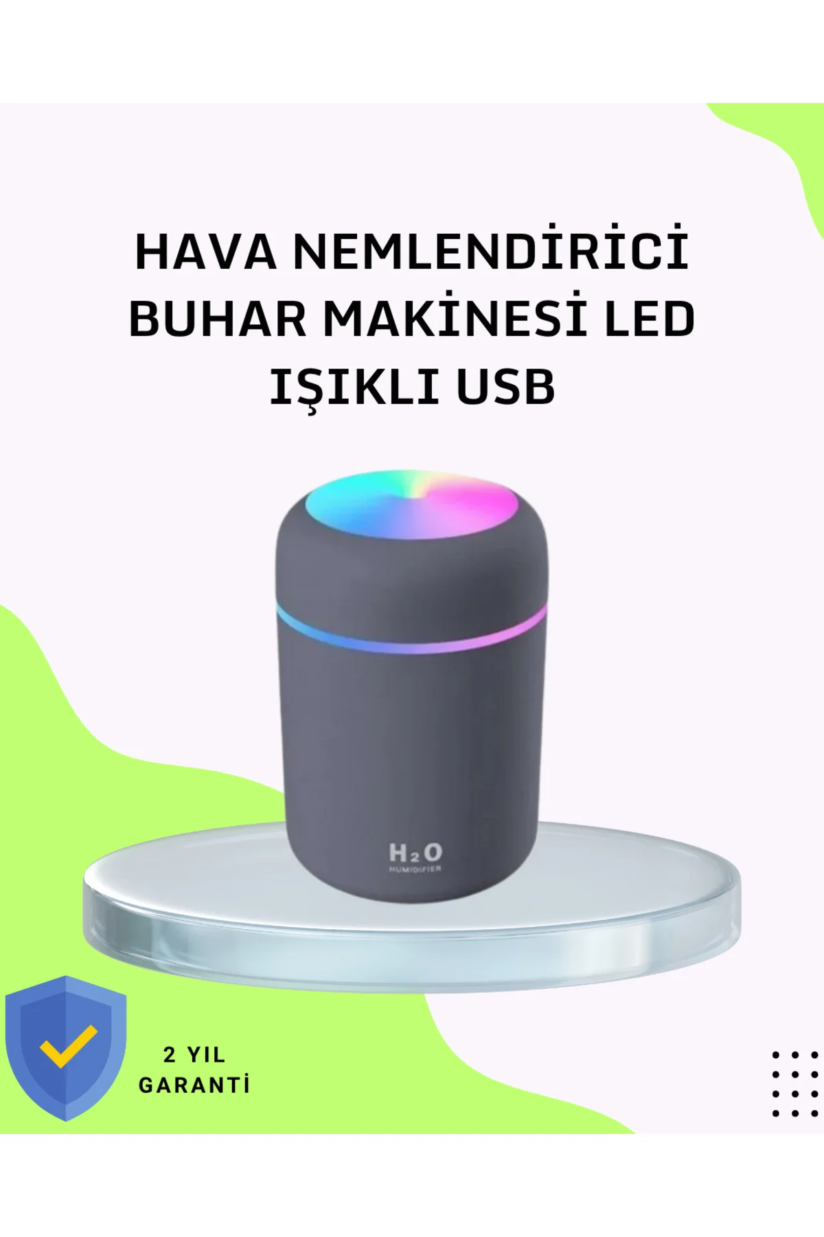 Taşınabilir Hava Nemlendirici – Renkli Işık ve USB Bağlantı