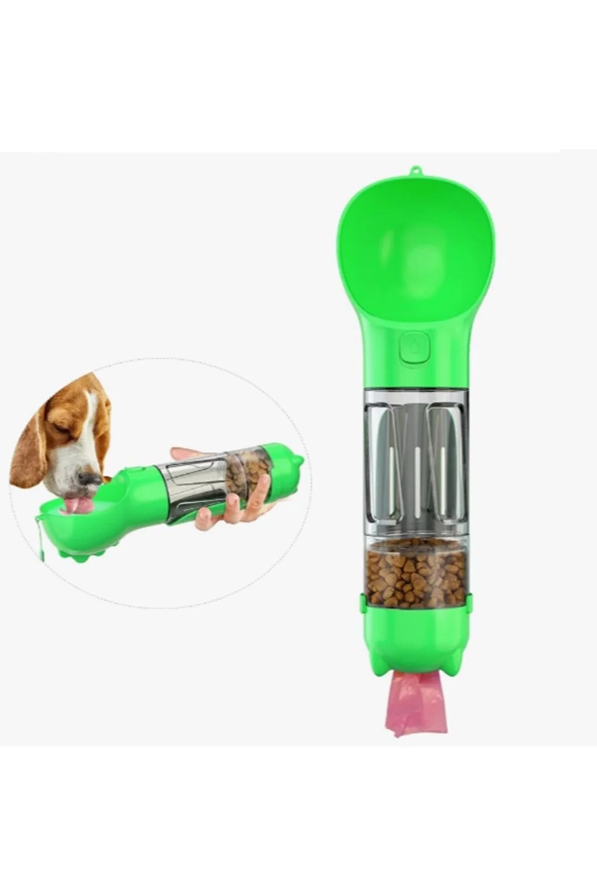 ® Taşınabilir Hazneli Mama Kaplı,Kaka Poşetli Kedi,Köpek Suluğu-3