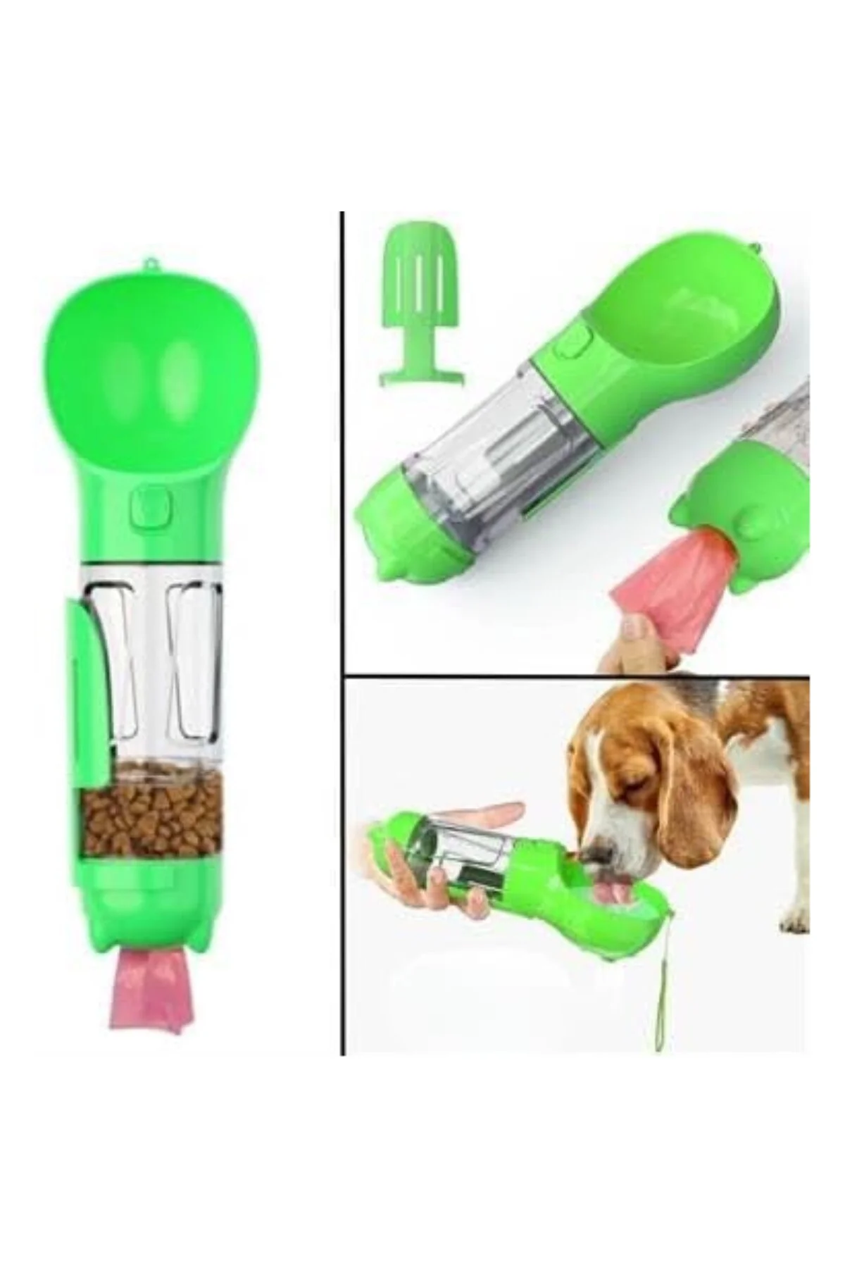 ® Taşınabilir Hazneli Mama Kaplı,Kaka Poşetli Kedi,Köpek Suluğu-3