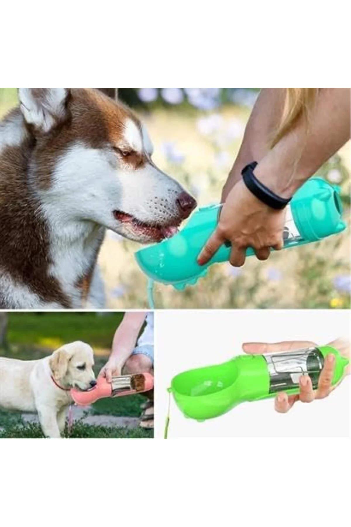 ® Taşınabilir Hazneli Mama Kaplı,Kaka Poşetli Kedi,Köpek Suluğu-3