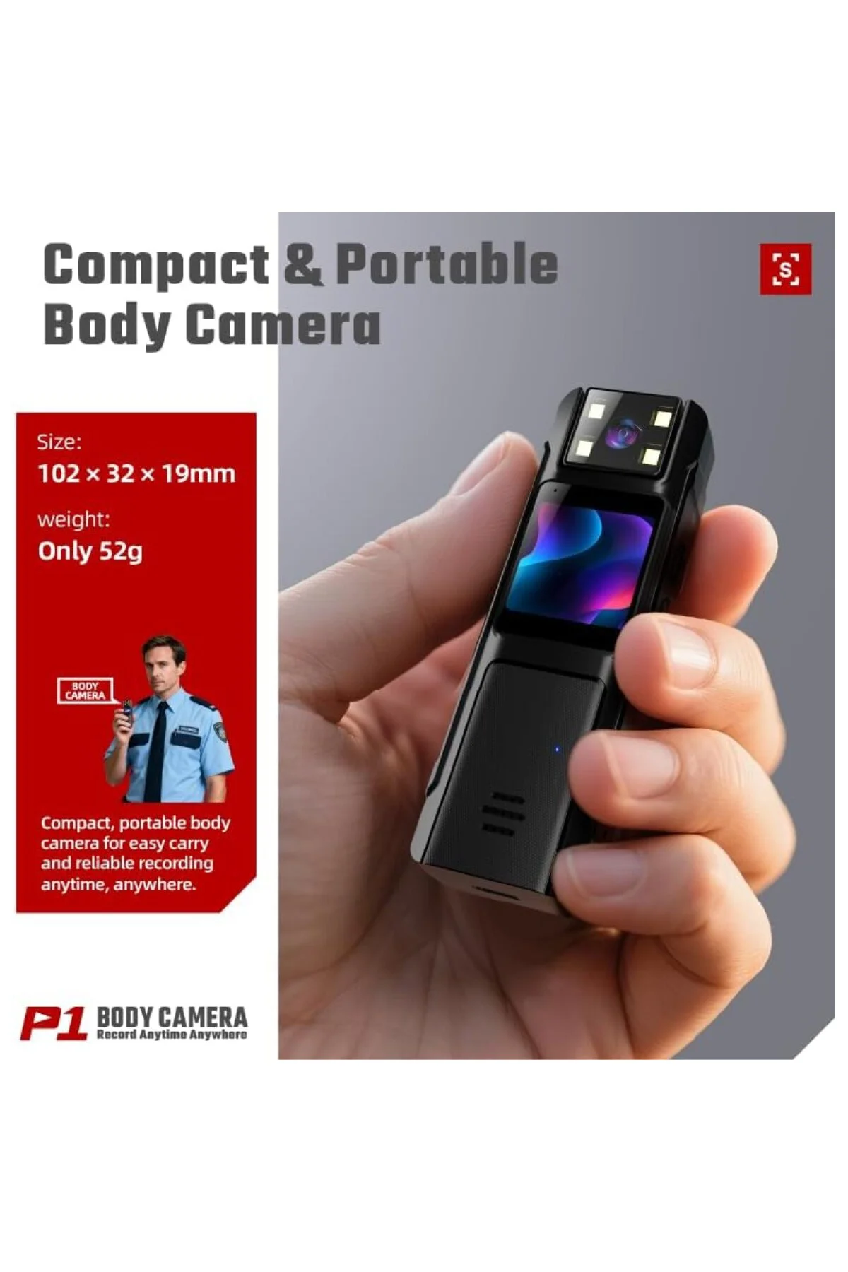 Taşınabilir HD 720P Mini Body Kamera – Giyilebilir Güvenlik Video