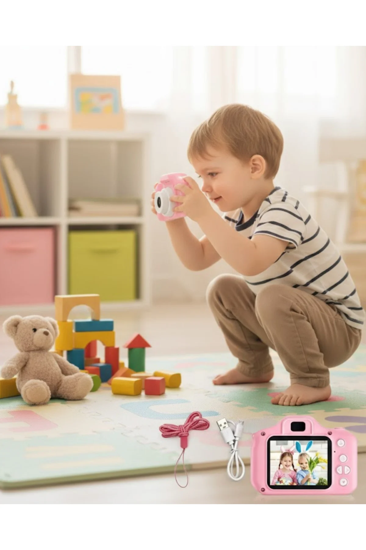 Taşınabilir HD Dijital Kamera Video Kayıt Fotoğraf Çekim USB Bağl