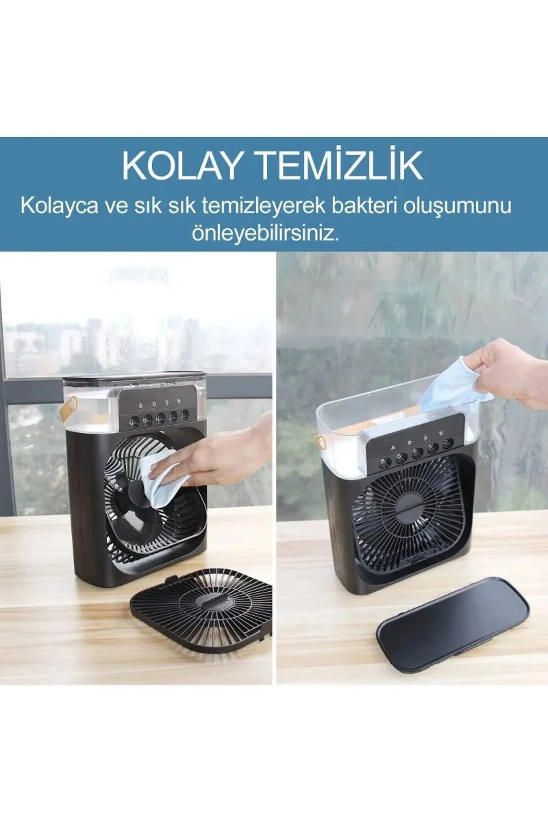 Taşınabilir Işıklı 5 Spreyli Vantilatör - Buzlu Buharlı Mini Fan Nemlendirici Fiyatı, Yorumları ve Özellikleri