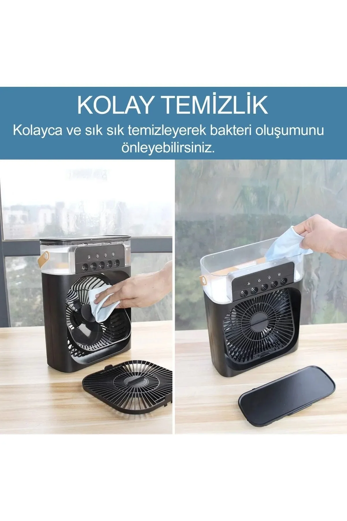 Taşınabilir Işıklı 5 Spreyli Vantilatör Buzlu Buharlı Vantilatör Mini Fan Nemlendirici Fiyatı, Yorumları ve Özellikleri