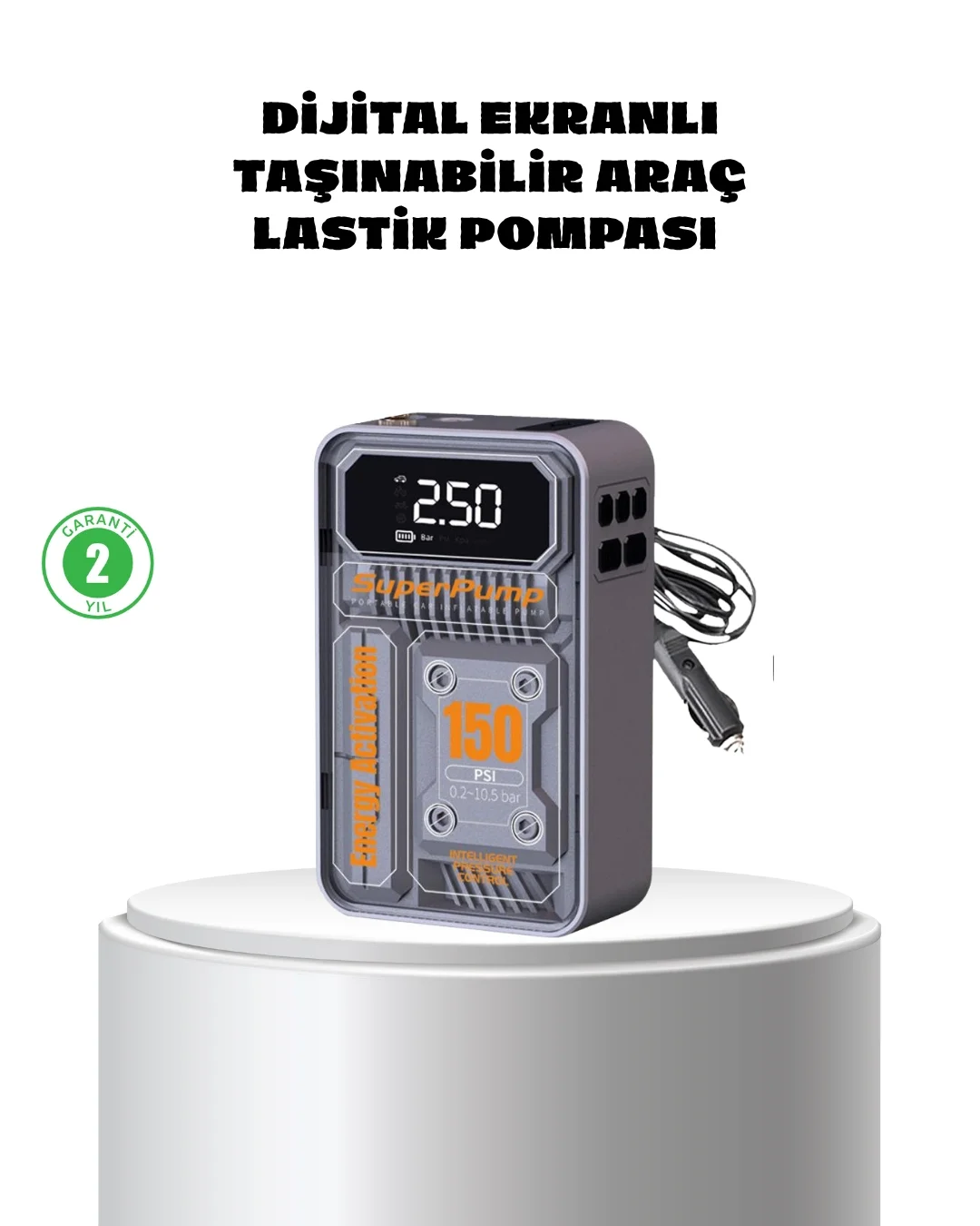 Taşınabilir Kablosuz Hava Pompası – 150 PSI Güçlü Basınç ve 6000mAh Şarjlı Fiyatı, Yorumları ve Özellikleri