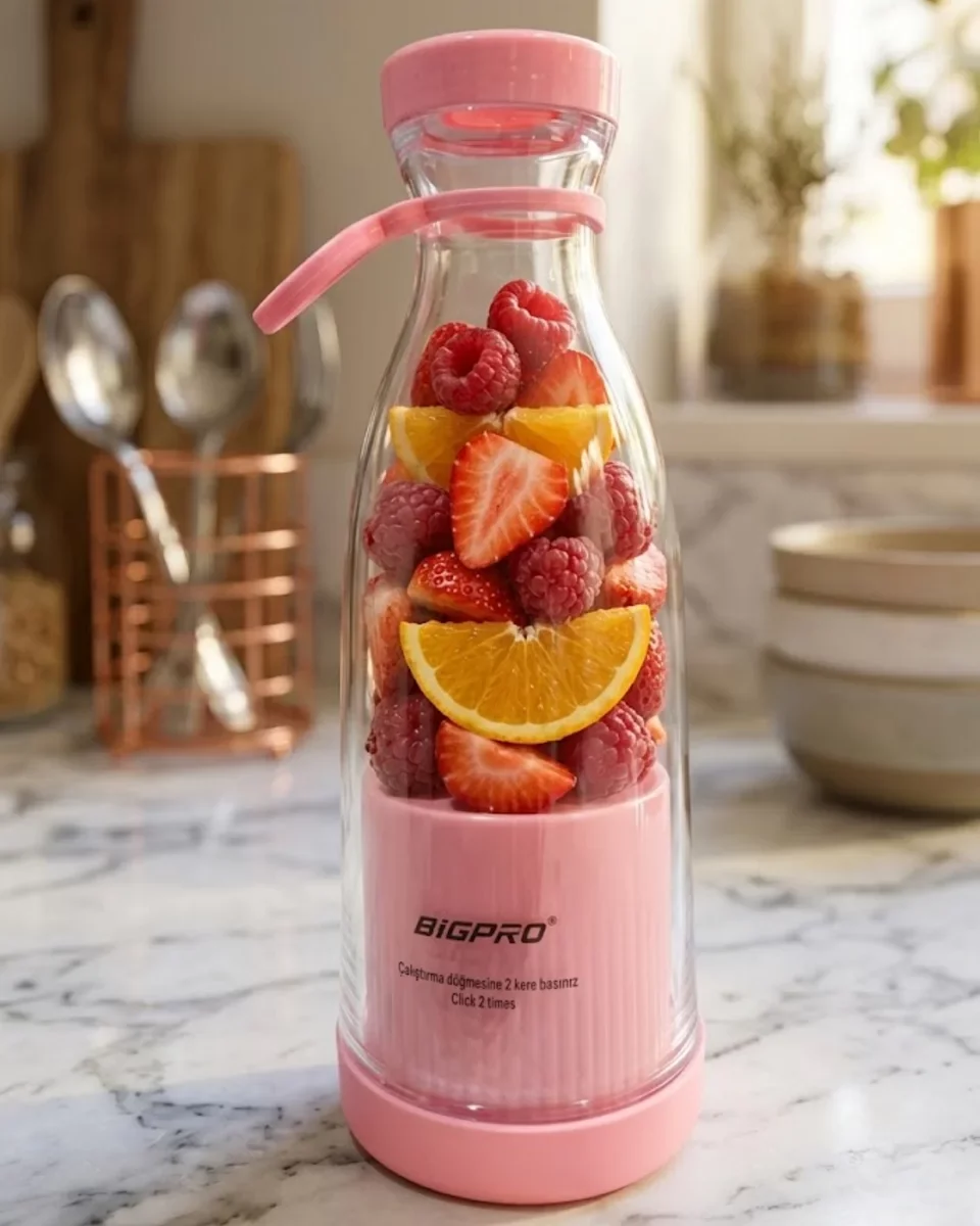 Taşınabilir Kablosuz Blender: Taze Smoothie ve Meyve Karıştırıcı (Kompakt Tasarım ve USB Şarjlı)