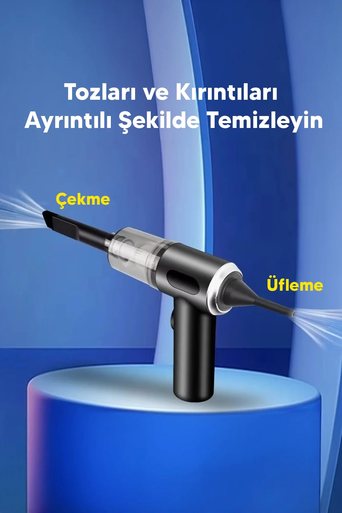 Taşınabilir Kablosuz Elektrikli El Süpürgesi- Ev, Ofis, Araba ,Klavye Temizliği İçin İdeal