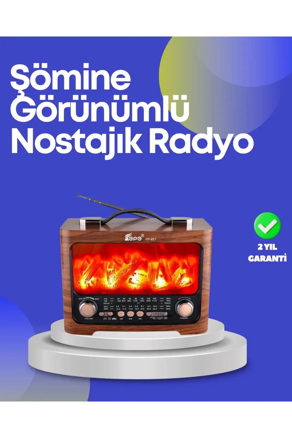 Taşınabilir Kamp Hoparlörü – Solar Şarjlı Şömine Efektli 7W Güçlü