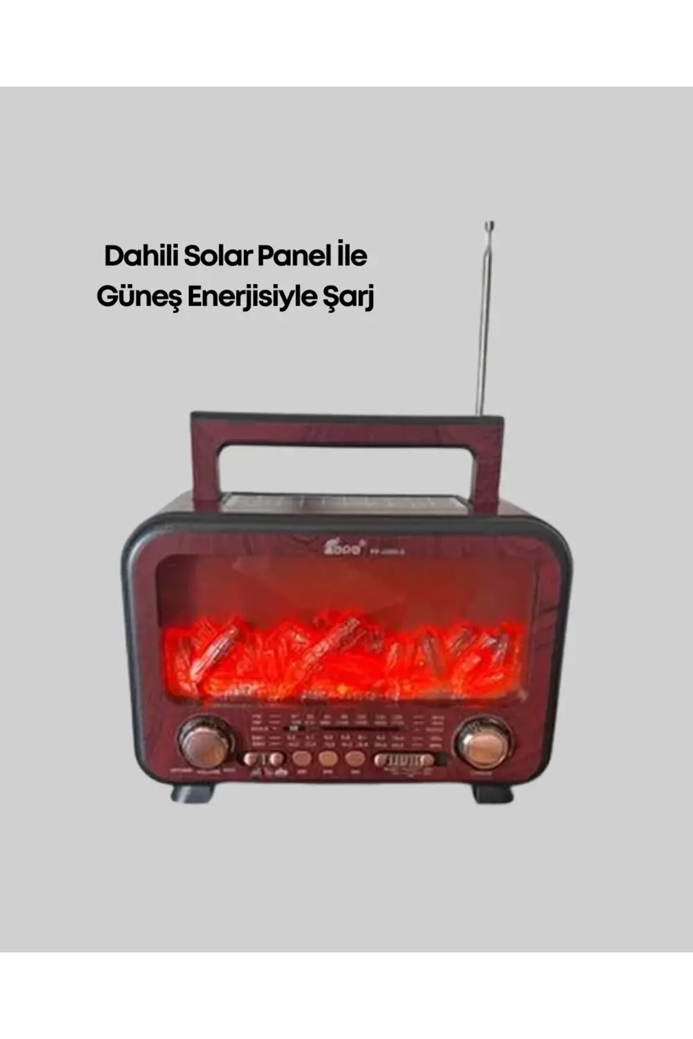 Taşınabilir Kamp Hoparlörü – Solar Şarjlı Şömine Efektli 7W Güçlü