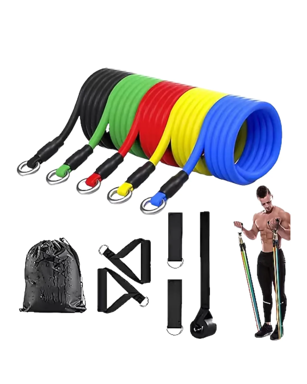Taşınabilir Kapı Askılı Egzersiz Bandı Seti Ev ve Seyahat Kullanı