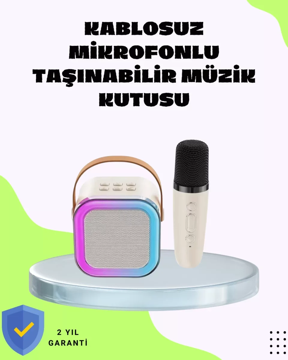 Taşınabilir Karaoke Mikrofon Seti Bluetooth Hoparlörlü - Lisinya