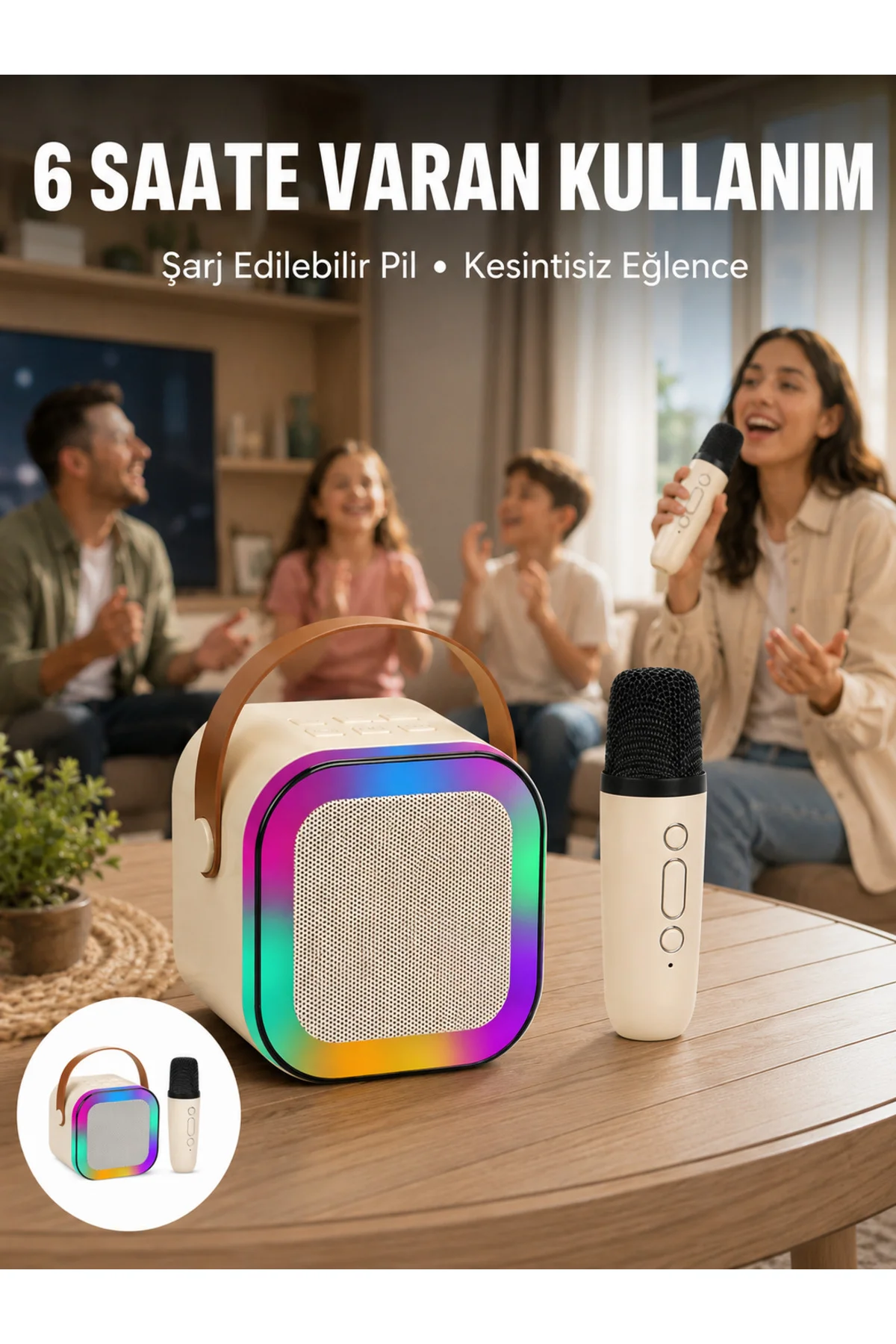 Taşınabilir Karaoke Mikrofon Seti Bluetooth Hoparlörlü Yeni Nesil Taşınabilir Karaoke Mikrofon Seti Bluetooth Hoparlörlü Yeni Nesil