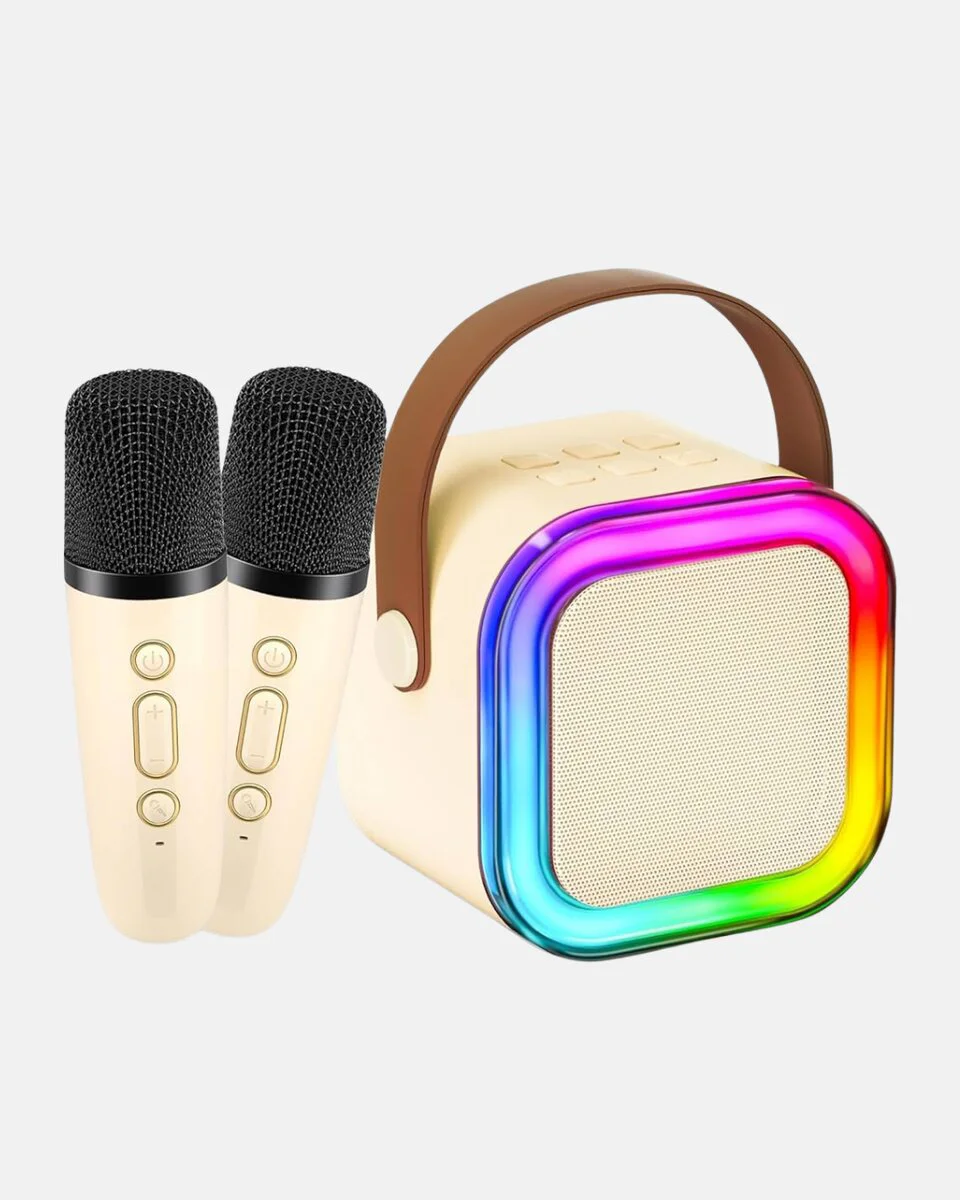 Taşınabilir Karaoke Hoparlör Bluetooth 5.0 ve Çift Mikrofonlu - Yüksek Ses Kalitesi