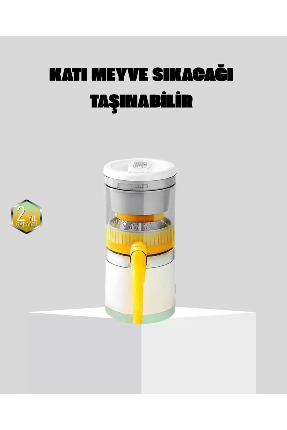 Taşınabilir Katı Meyve Sıkacağı – 45W Güçlü Motor, Çift Kesici Bı