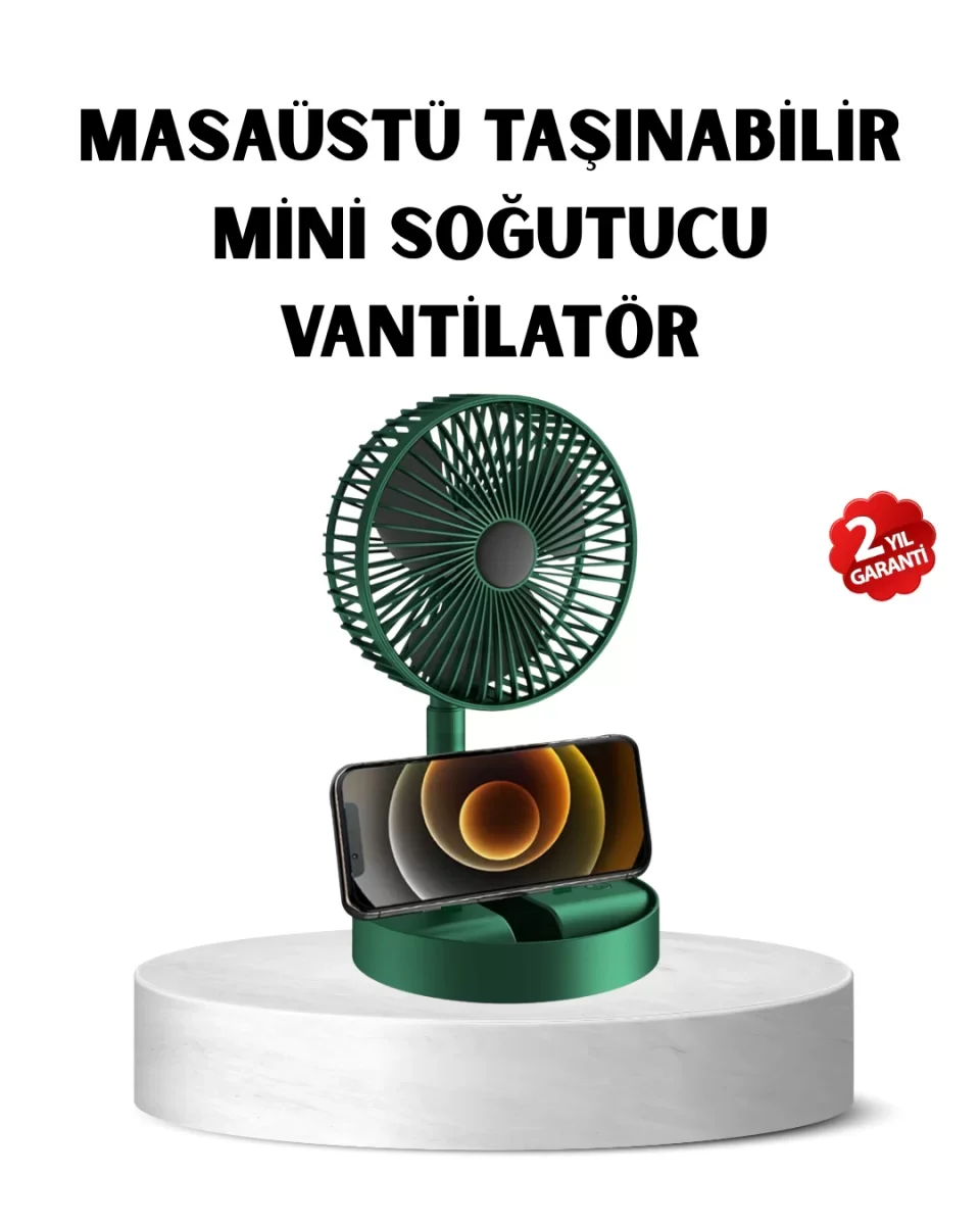 Taşınabilir Katlanabilir Mini Fan 3 Kademeli Şarj Edilebilir - Lisinya