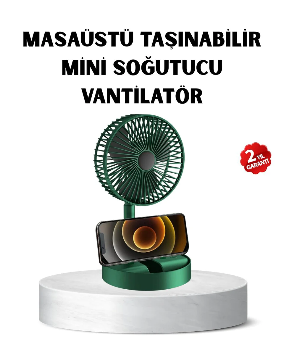 Taşınabilir Katlanabilir Mini Fan 3 Kademeli Şarj Edilebilir - Sıcak Günlerde Serinlik