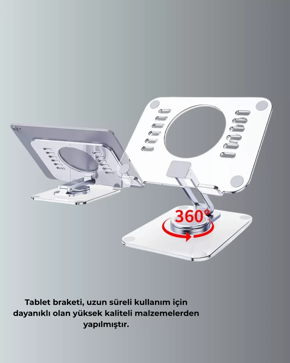 Taşınabilir Katlanır Tablet Braketi ve Masaüstü Stand - Yeni Nesil, Hafif ve Seyahat Dostu