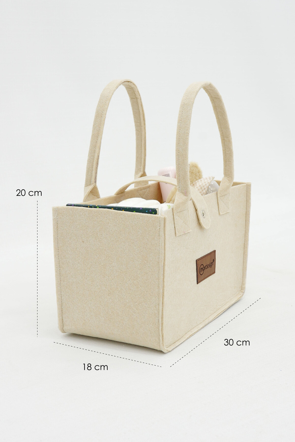 Mordesign Taşınabilir Keçe Çanta | Yenidoğan Alt Açma, Kadın Çantası, Ev &