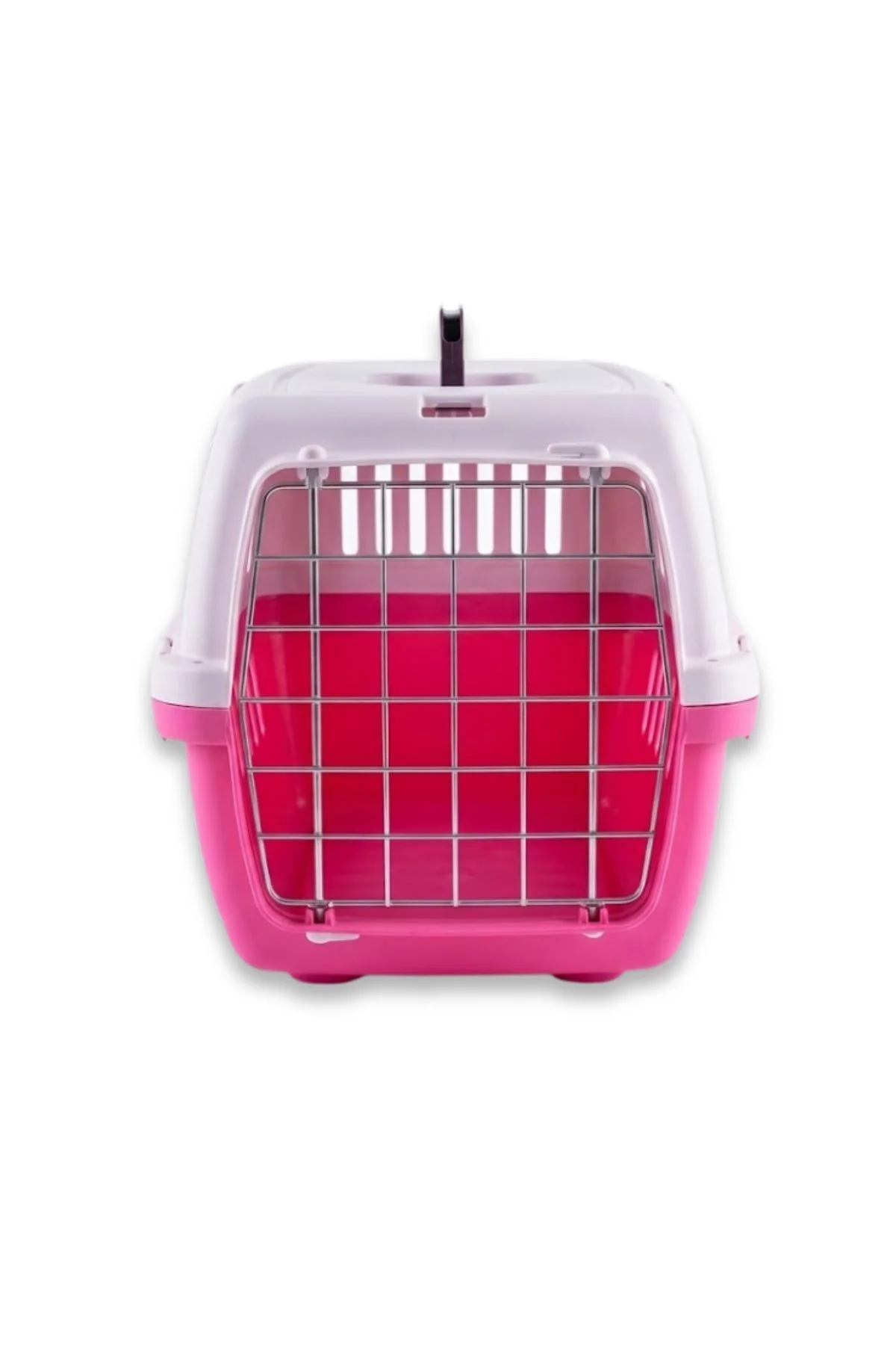 Taşınabilir Kedi Ve Köpek Taşıma Çantası Orta Boy- Pembe/Beyaz