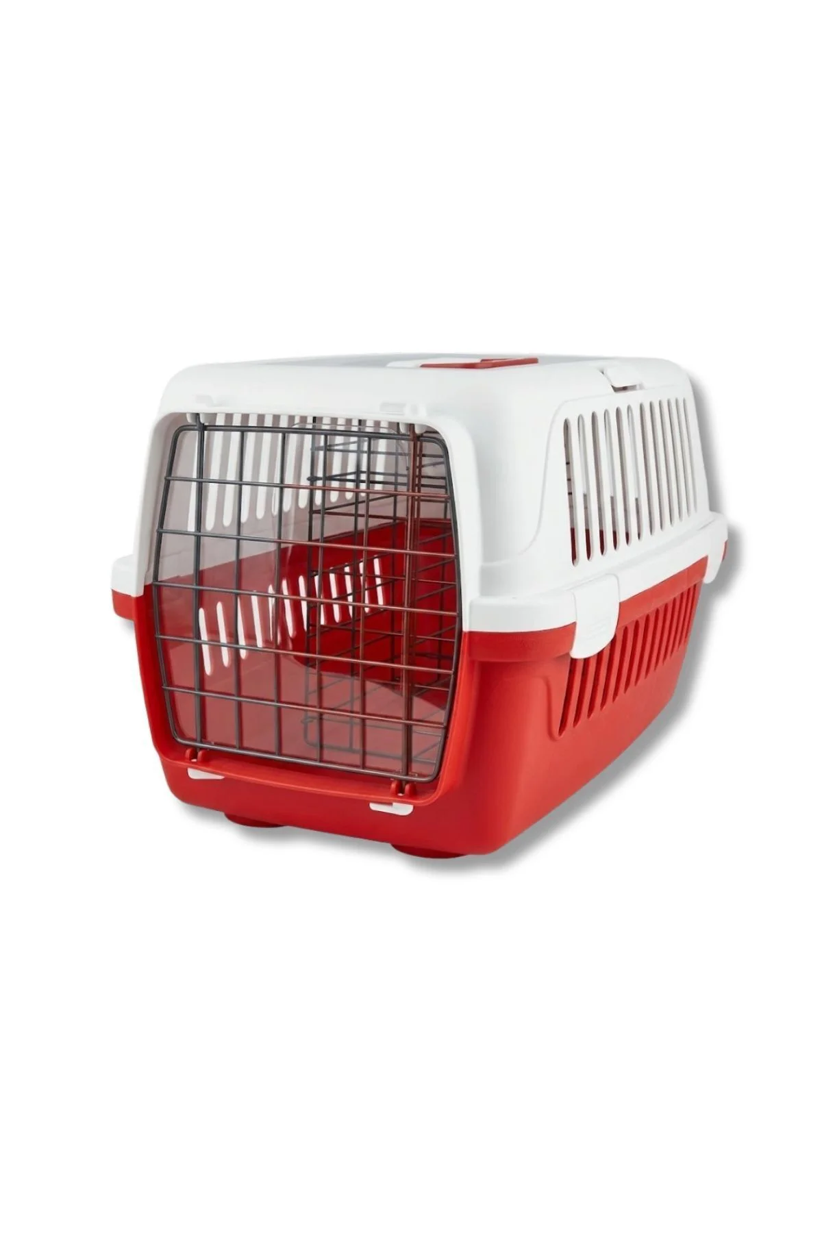 Taşınabilir Kedi Ve Köpek Taşıma Çantası Orta Boy- Kırmızı/Beyaz