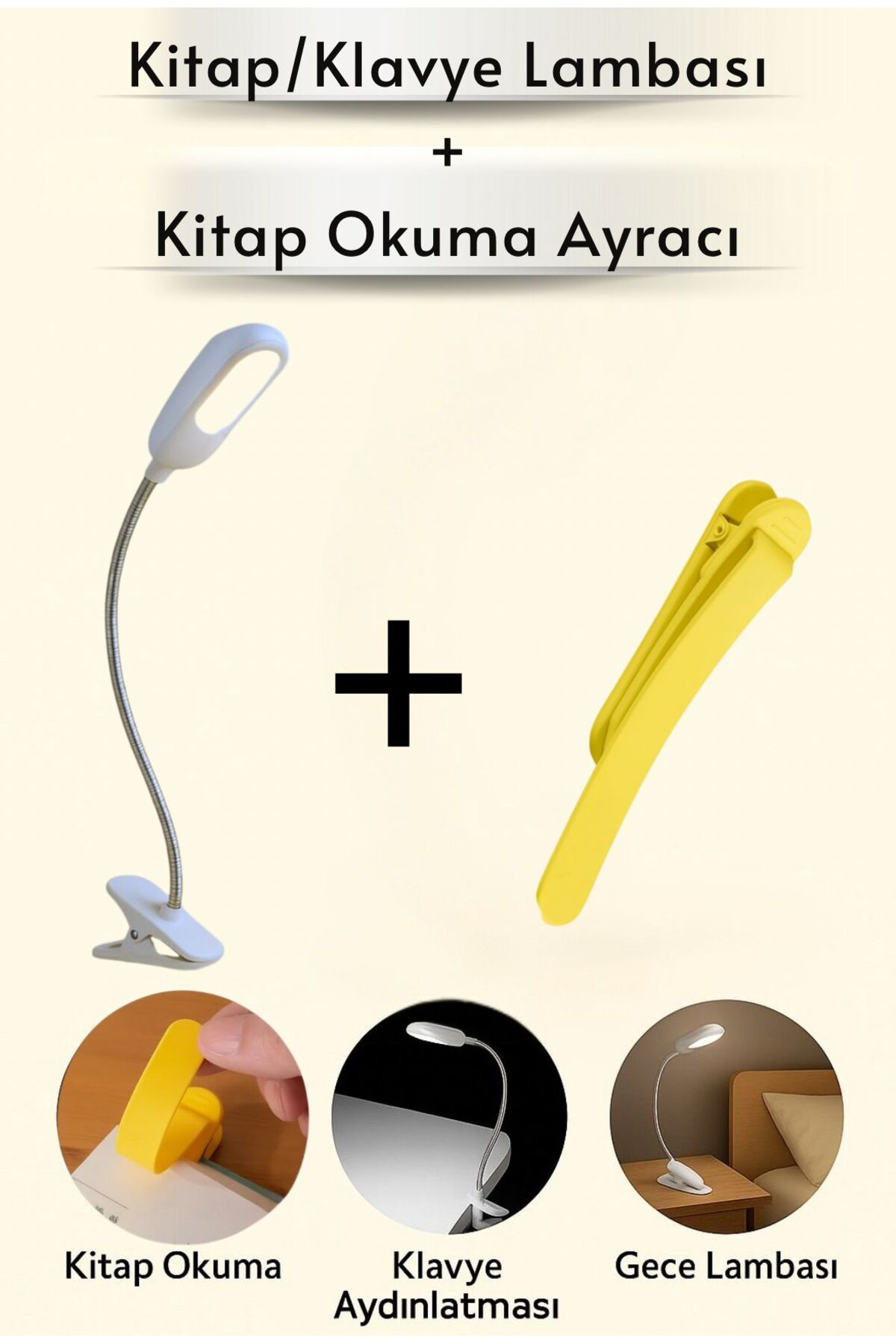 Taşınabilir Kitap Okuma Lambası ve Esnek Kitap Ayracı Seti – Göz 