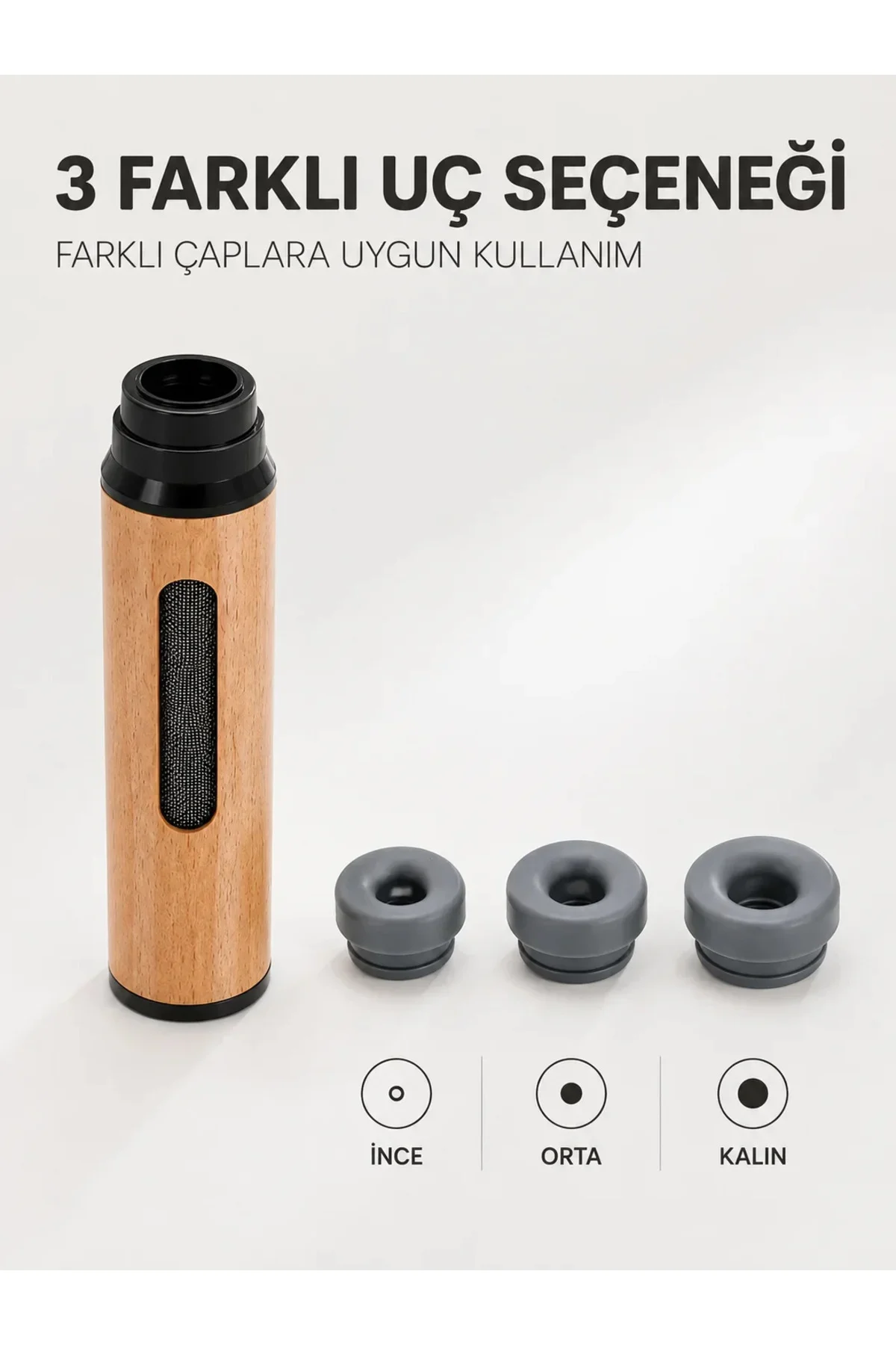 Taşınabilir Küllük İnce Orta Kalın 3 Farklı Uçlu Mini Küllük