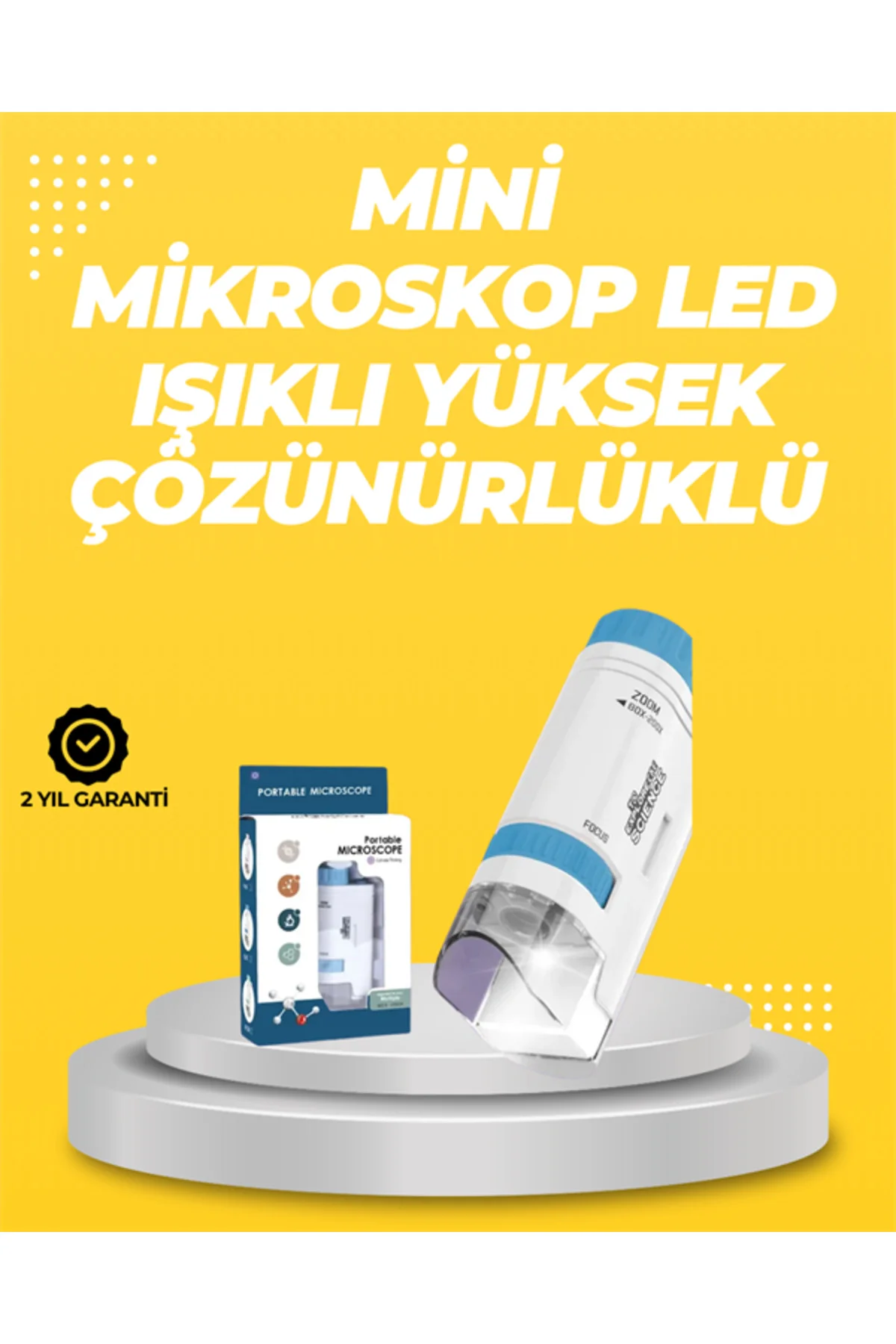 Taşınabilir Led Işıklı Cep Mikroskop – 80X–200X Büyütme Taşınabilir Led Işıklı Cep Mikroskop – 80X–200X Büyütme