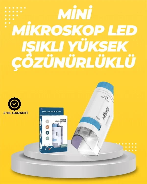 Taşınabilir LED Işıklı Cep Mikroskop – 80X–200X Büyütme Fiyatı, Yorumları ve Özellikleri