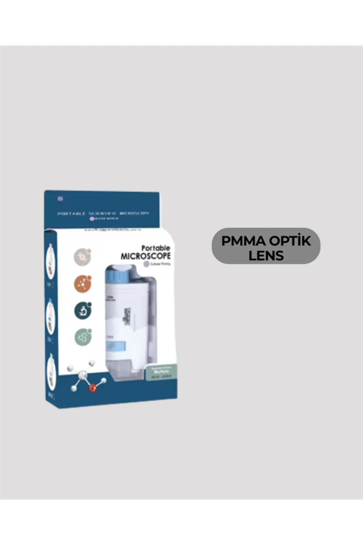 Taşınabilir LED Işıklı Cep Mikroskop – 80X–200X Büyütme - MCT3572