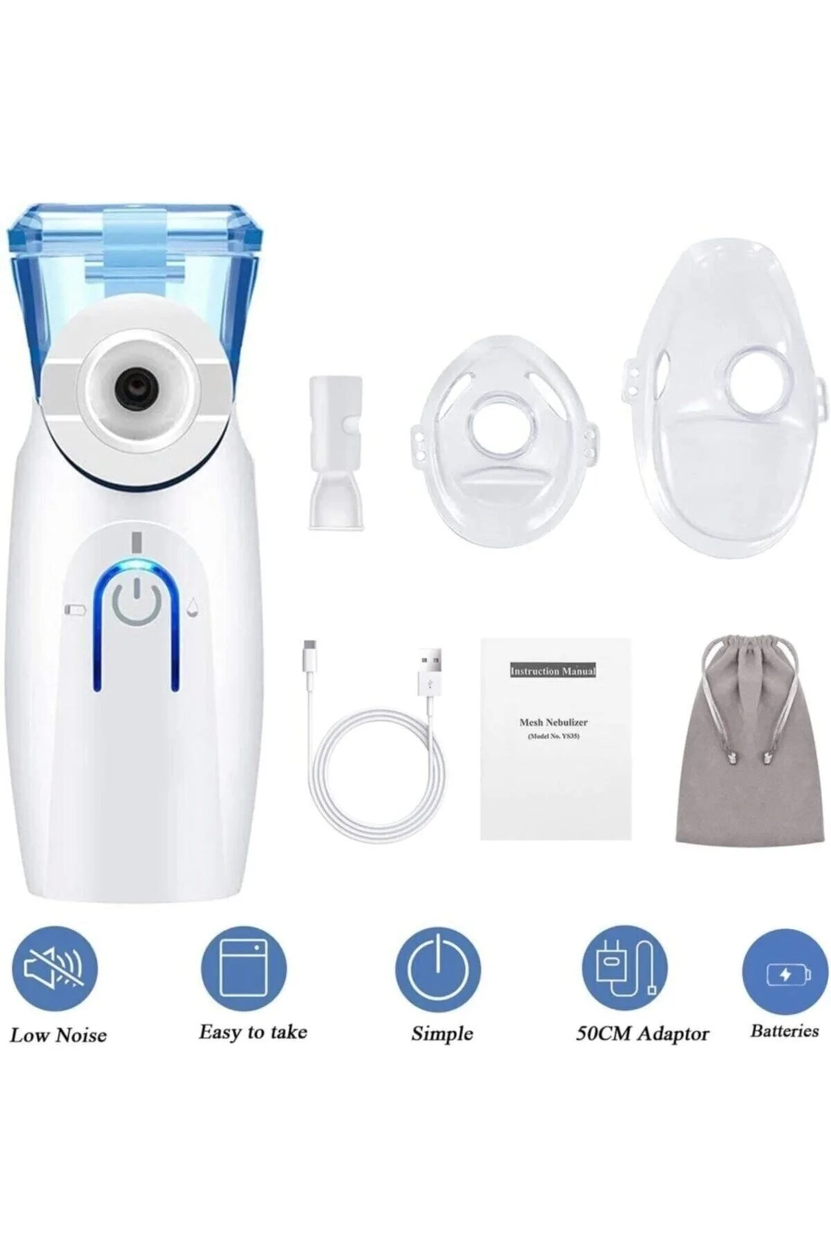 Taşınabilir Mesh Nebülizatör Cihazı Şarjlı YS35 - Görsel 5