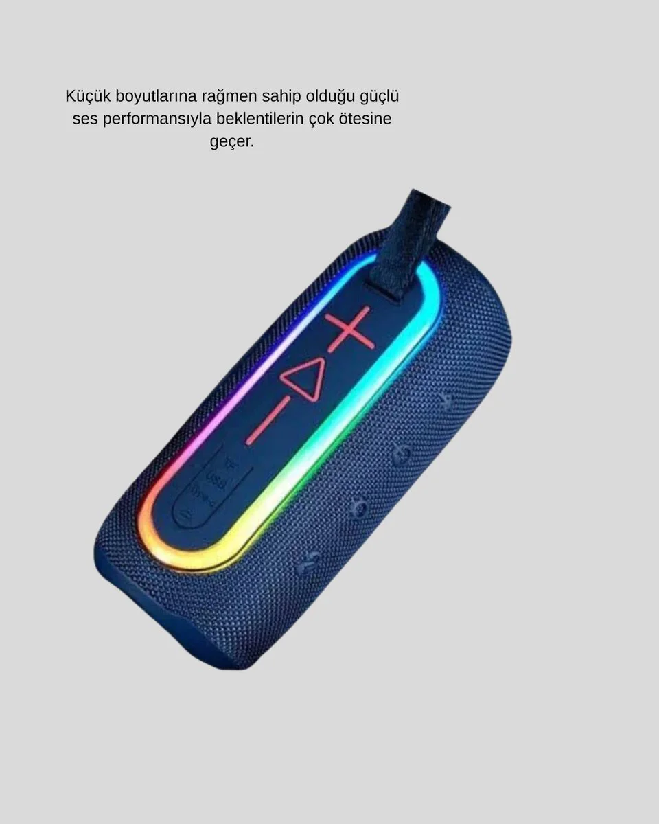 Taşınabilir Mini Bluetooth Hoparlör Güçlü Ses ve Şık Kırmızı Tasarım