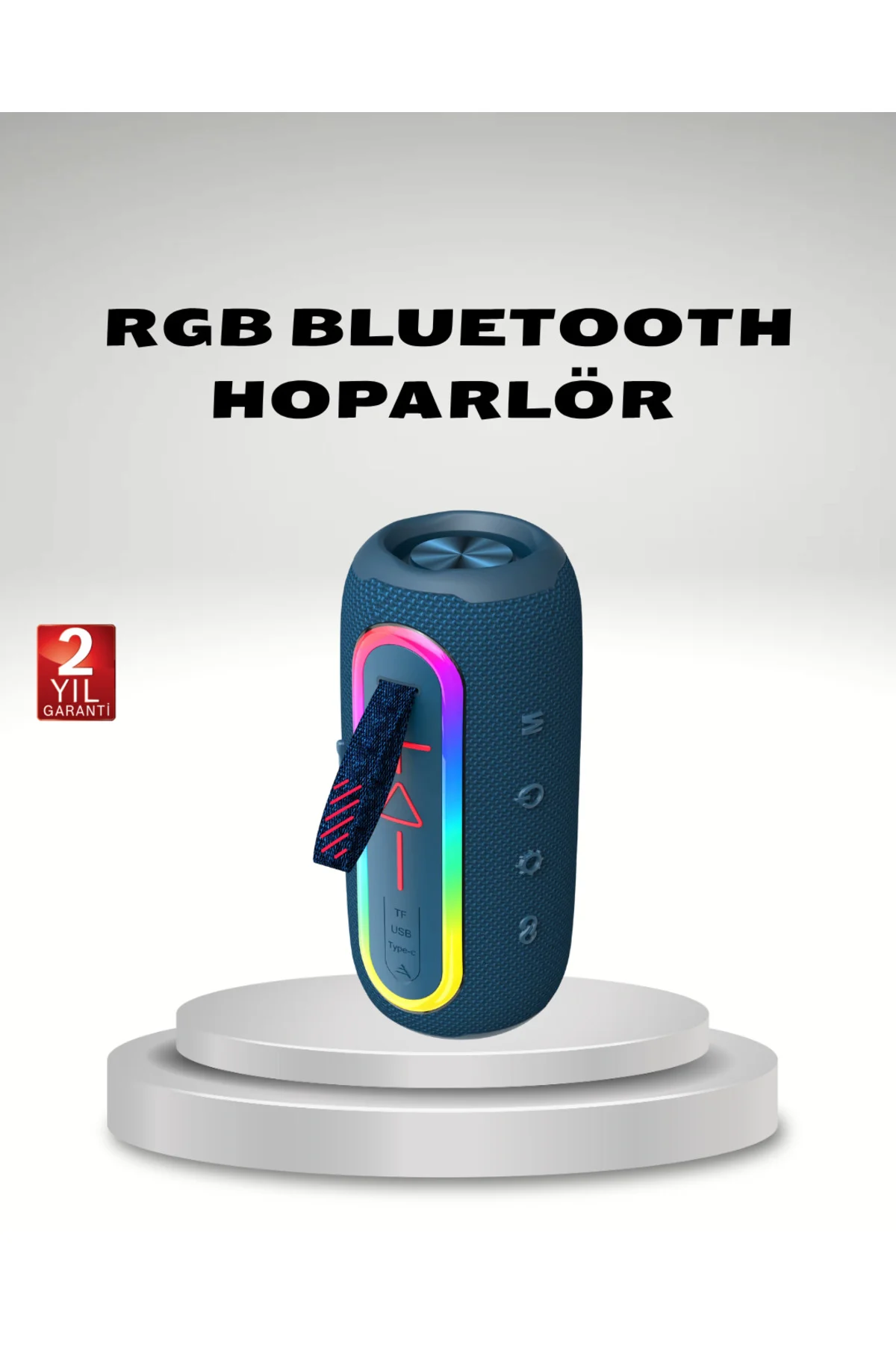 Taşınabilir Mini Bluetooth Hoparlör Güçlü Ses ve Şık Kırmızı Tasa