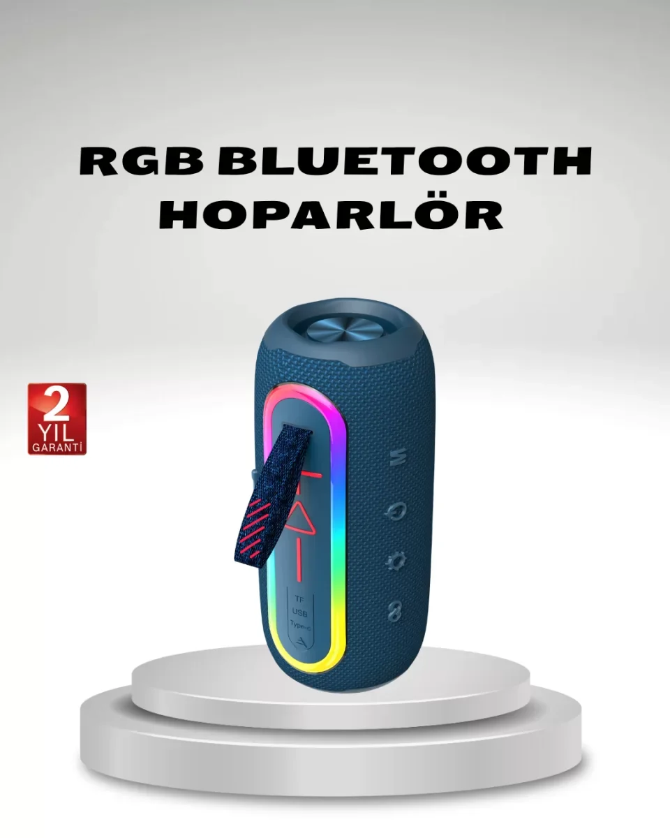 Taşınabilir Mini Bluetooth Hoparlör Güçlü Ses ve Şık Kırmızı Tasa