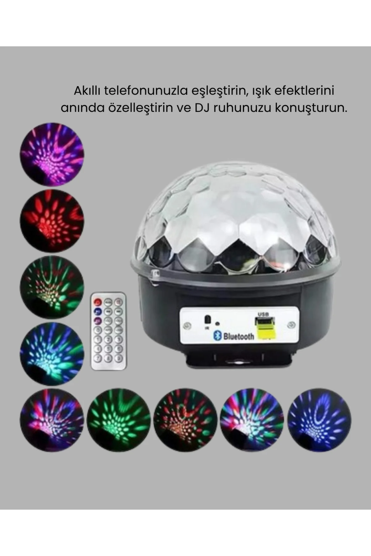 Taşınabilir Mini Disko Topu Lamba – Müzikle Senkronize Işık Efekt