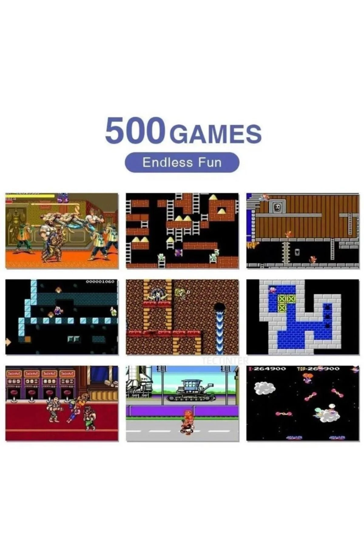 Taşınabilir mini el oyun konsolu 500 oyunlu Bluetooth bağlantılı gri renk gamepad