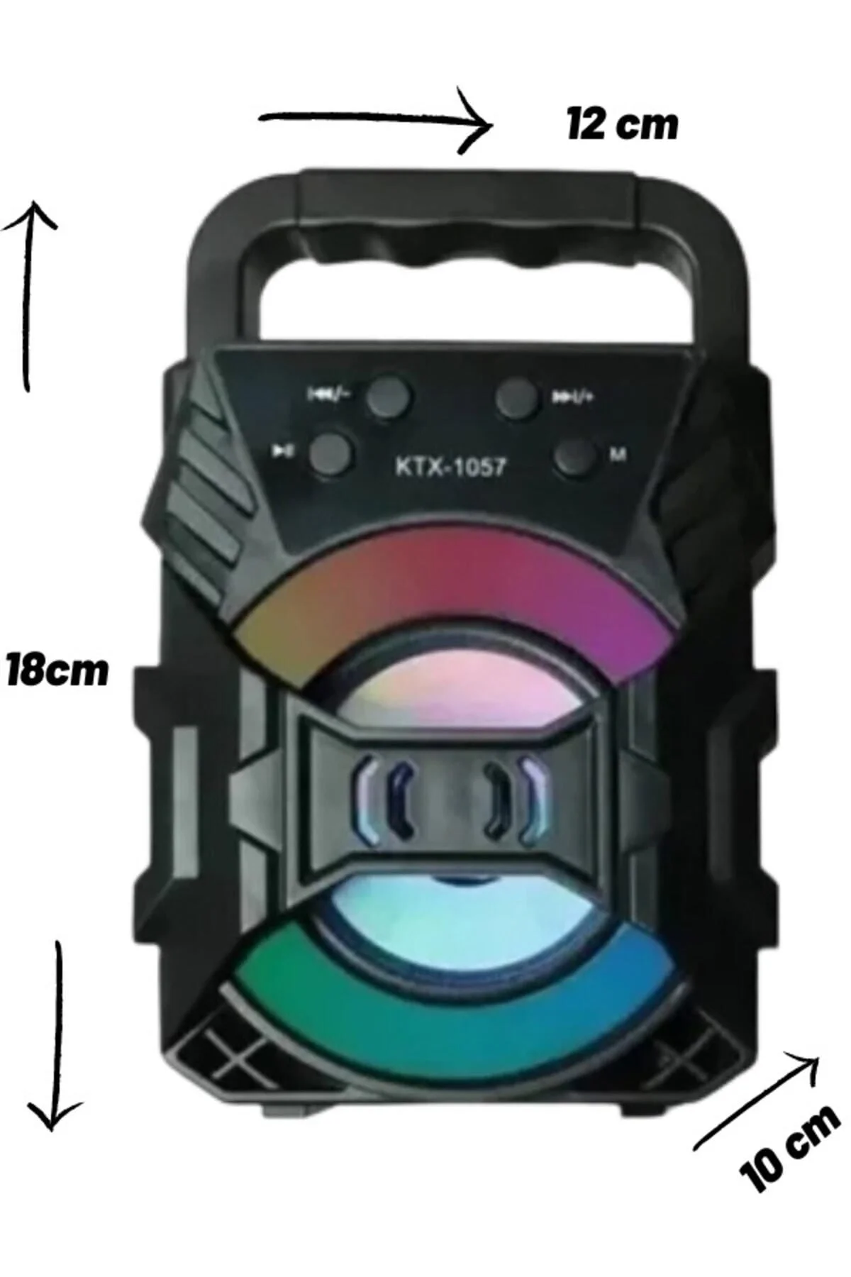 Taşınabilir Mini Işıklı Bluetooth Hoparlör, FM Radyo, USB ve SD Kart Girişli, Turkuaz Renk