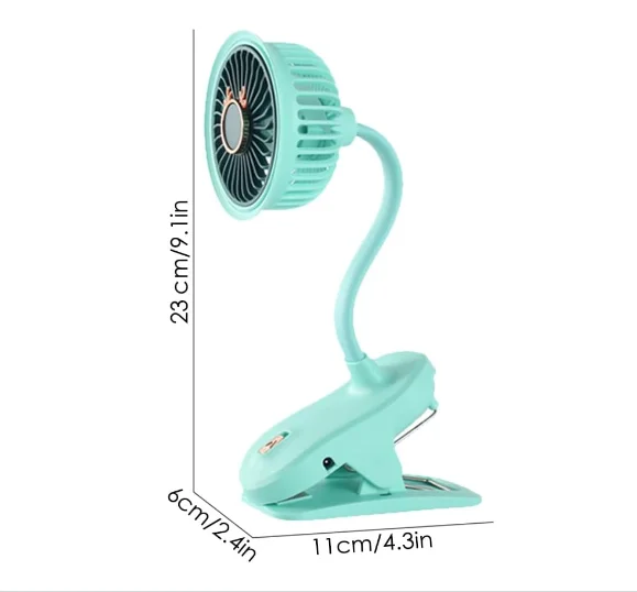 Taşınabilir Mini Klips Bebek Arabası Fanı, Fan Elektrikli Soğutma Ha Sirkülatöründe 360 Derece Dönebilen Klips