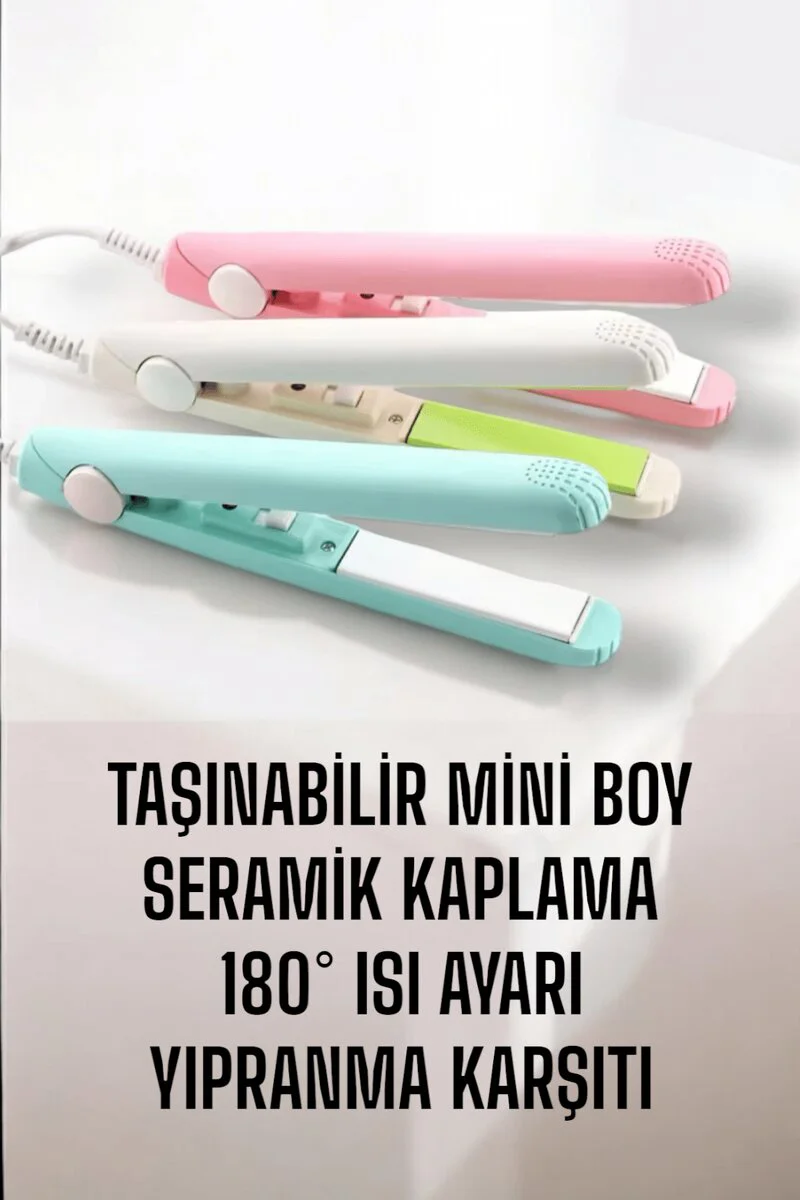 Taşınabilir Mini Saç Düzleştirici - Seyahat Dostu Seramik Kaplama 16cm