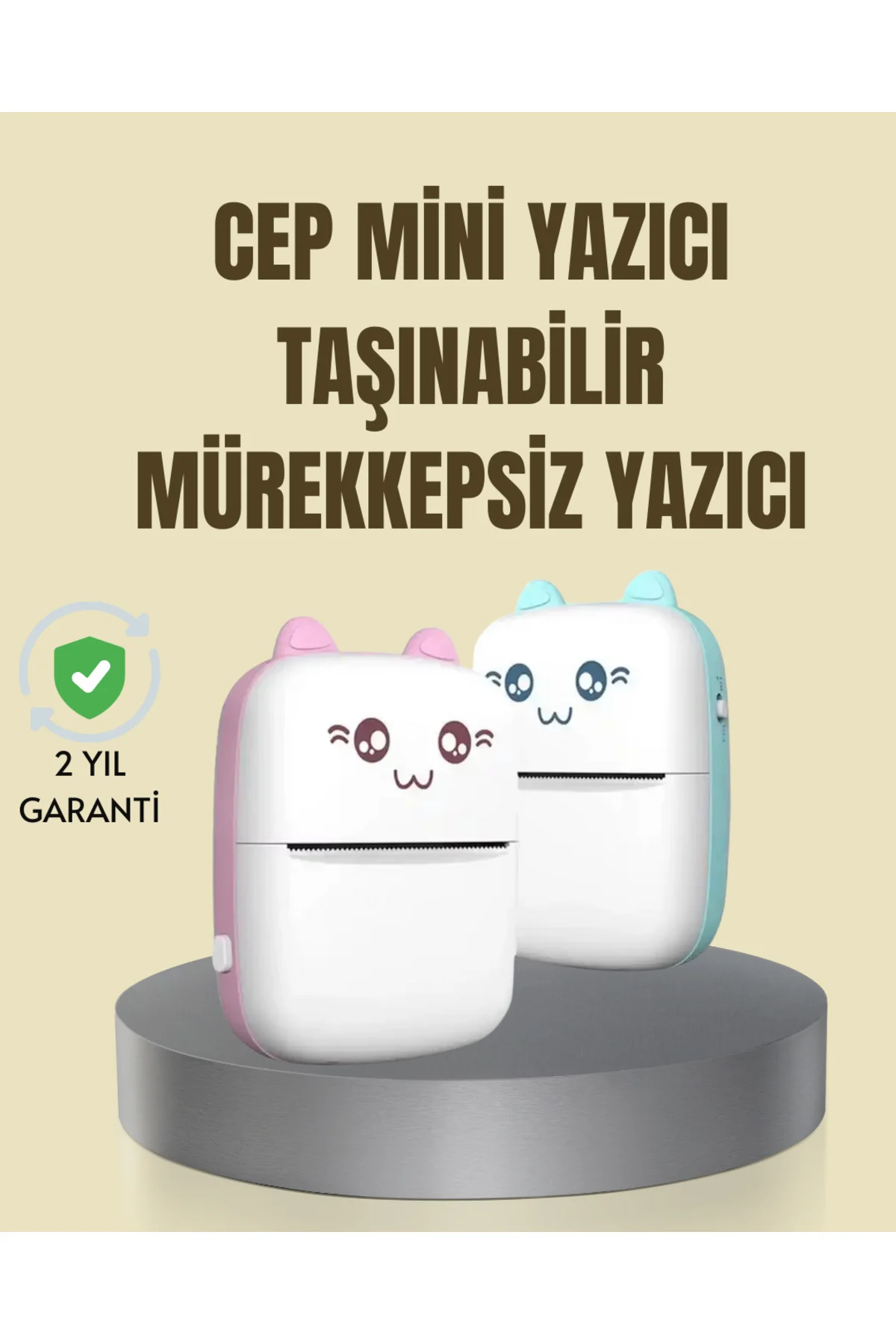 Taşınabilir Mini Termal Yazıcı 200 DPI Bluetooth Bağlantılı