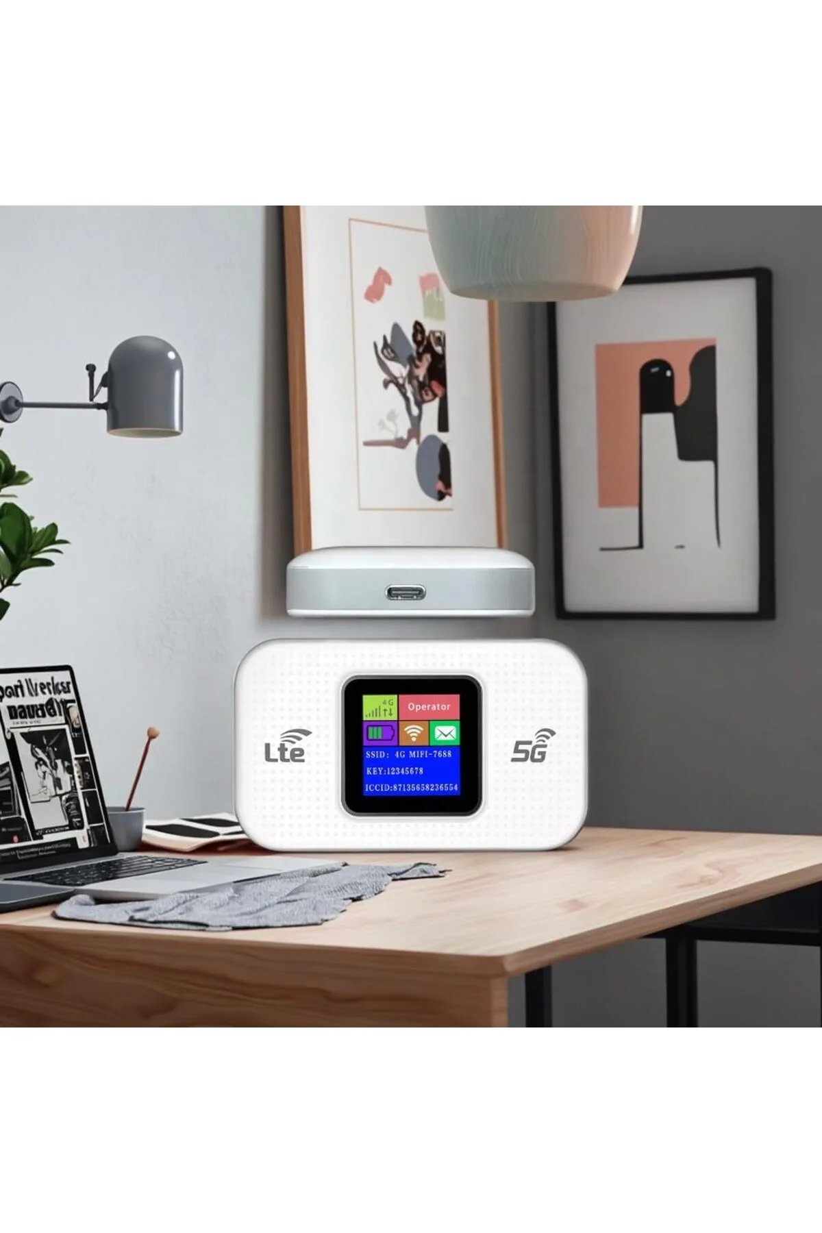 Taşınabilir Modem 5G/4G LTE 300Mbps 10 Cihaz Destekli Mobil Route