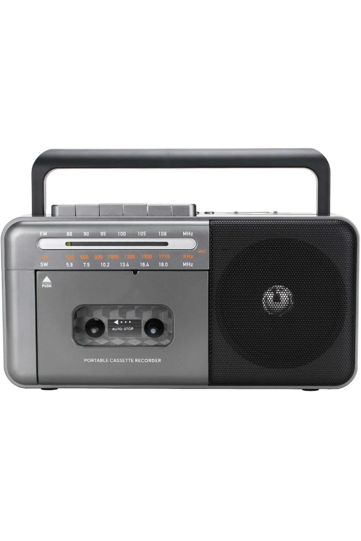 Taşınabilir nostaljik radyo kaset çalar FM radyo USB MP3 çalar Bluetooth hoparlör gri