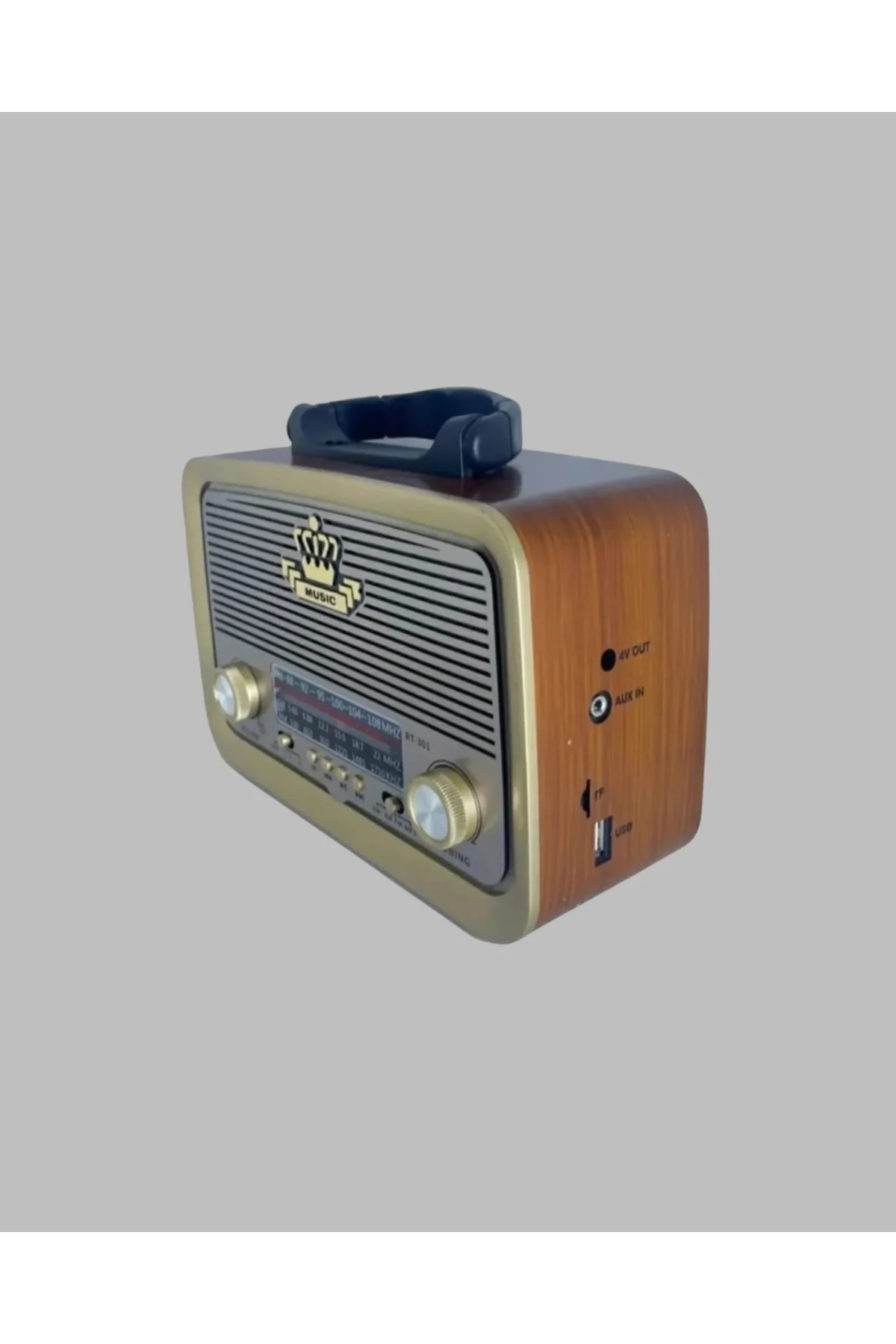 Taşınabilir Nostalji Radyo Bluetooth USB AUX Girişli