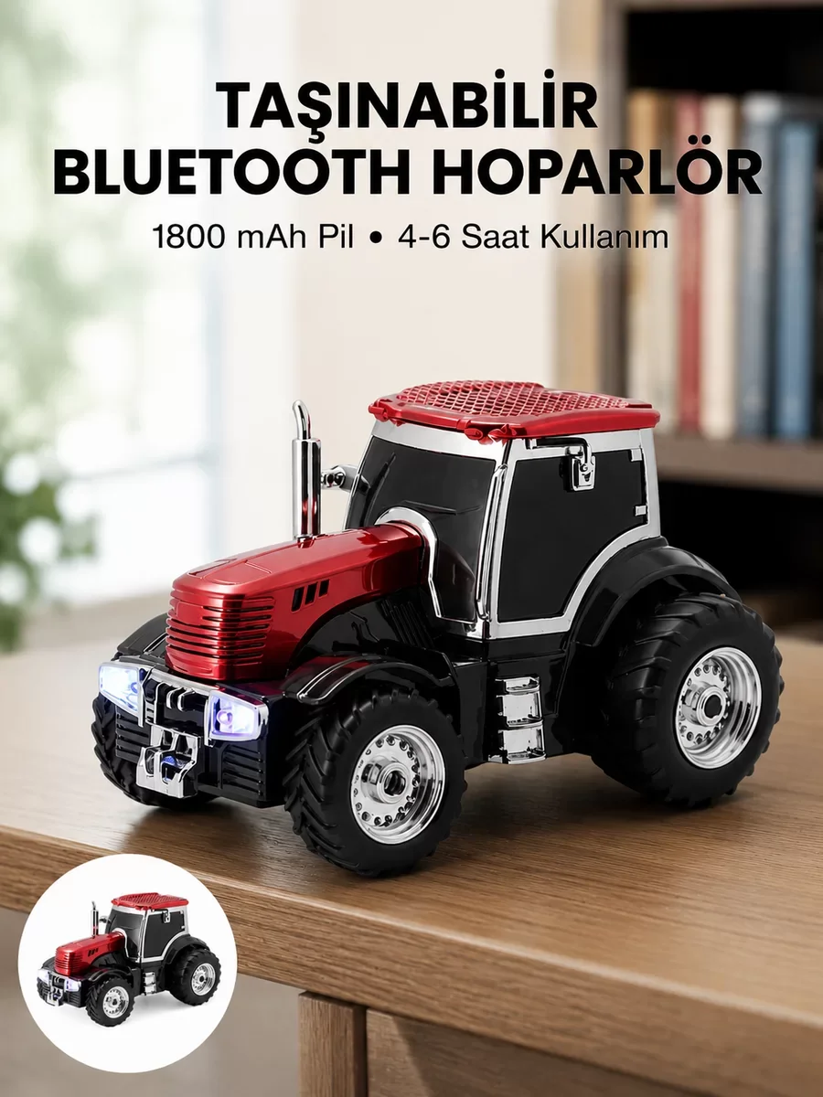 Taşınabilir Nostaljik Araç Tasarımı Bluetooth Hoparlör - 12W Güçlü Bass ve LED Işıklı Modeller