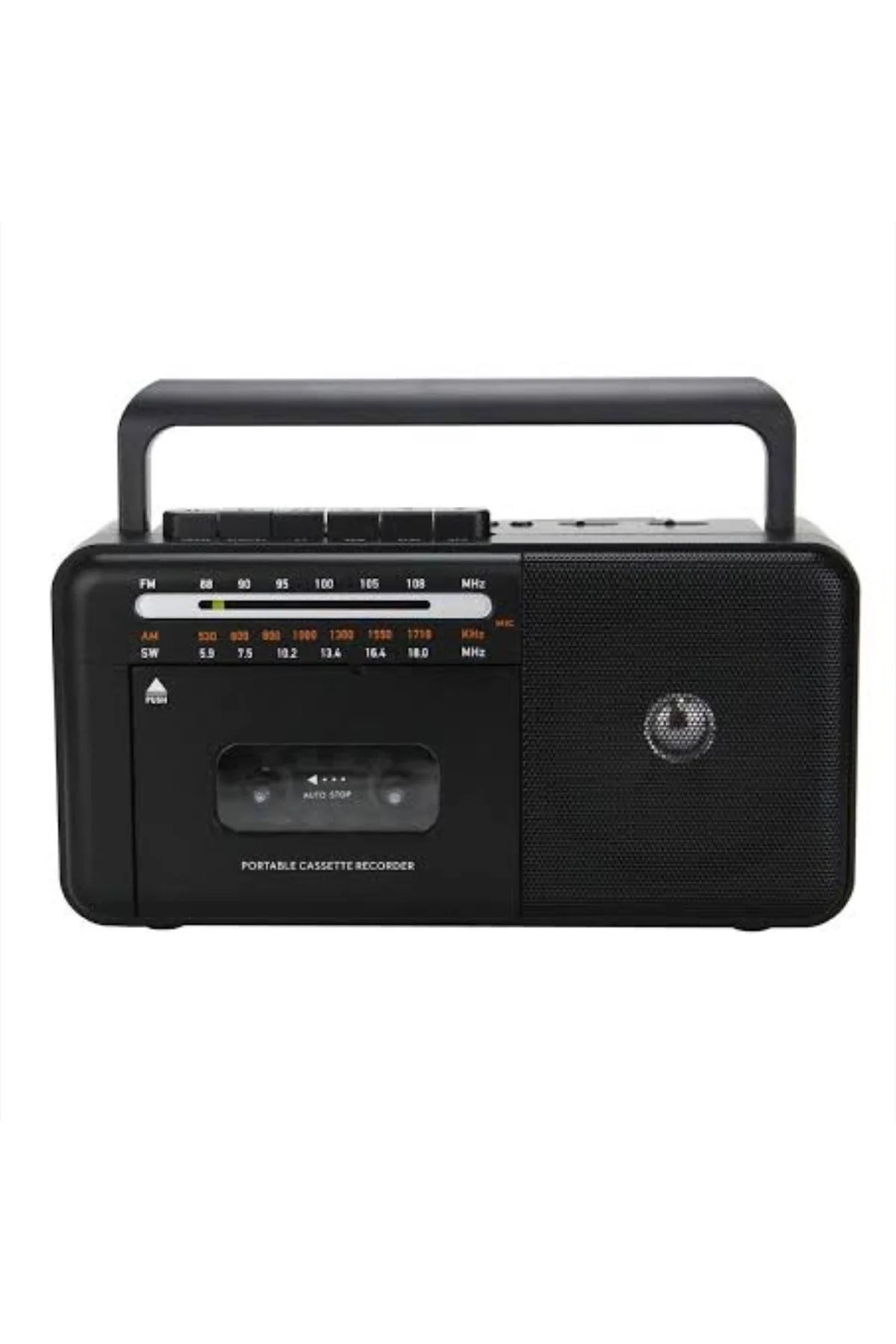 Taşınabilir nostaljik radyo kaset çalar FM radyo USB MP3 çalar Bluetooth hoparlör siyah